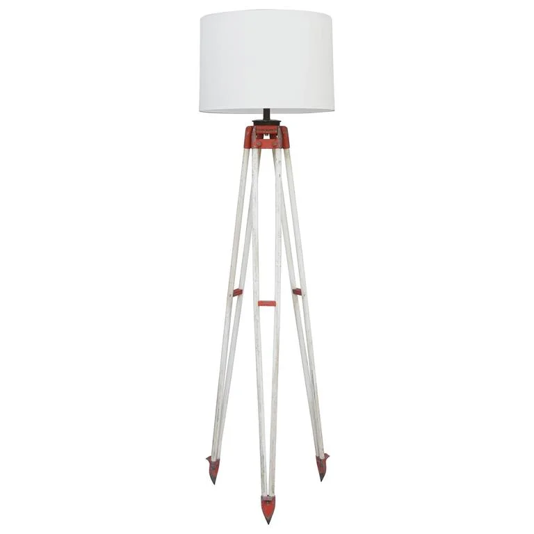 Tall Industrial Surveyor Tripod Floor Lamp