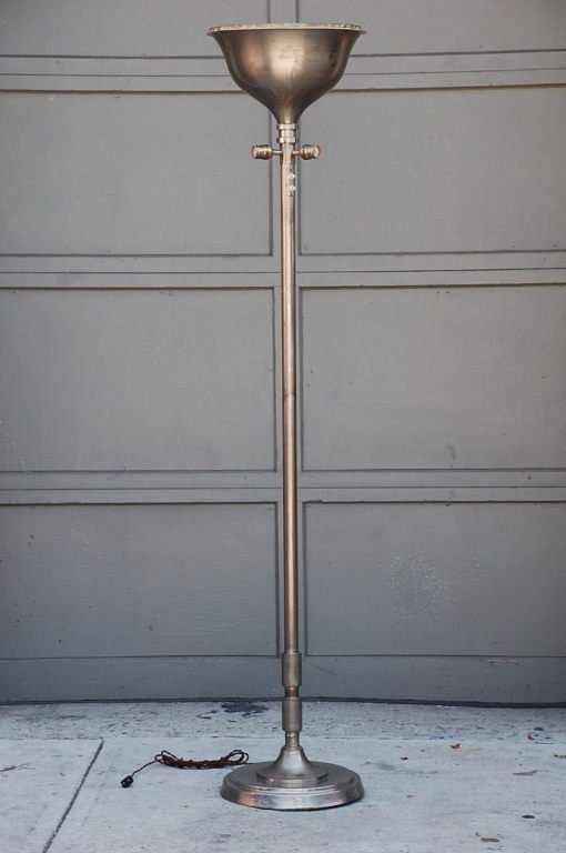 Tall French Art Deco Chrome Floor Lamp — Blend Interiors