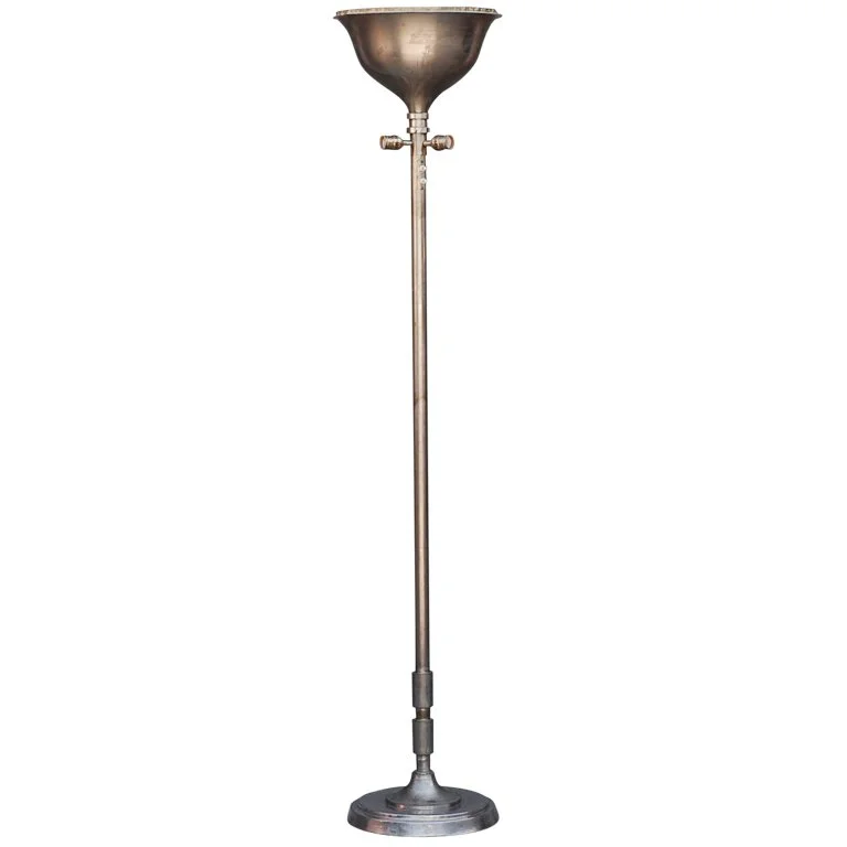 Tall French Art Deco Chrome Floor Lamp