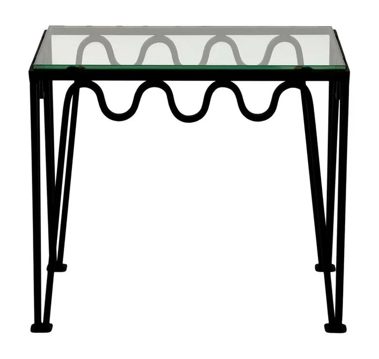 The 'Méandre' Blackened Steel and Glass Side Table