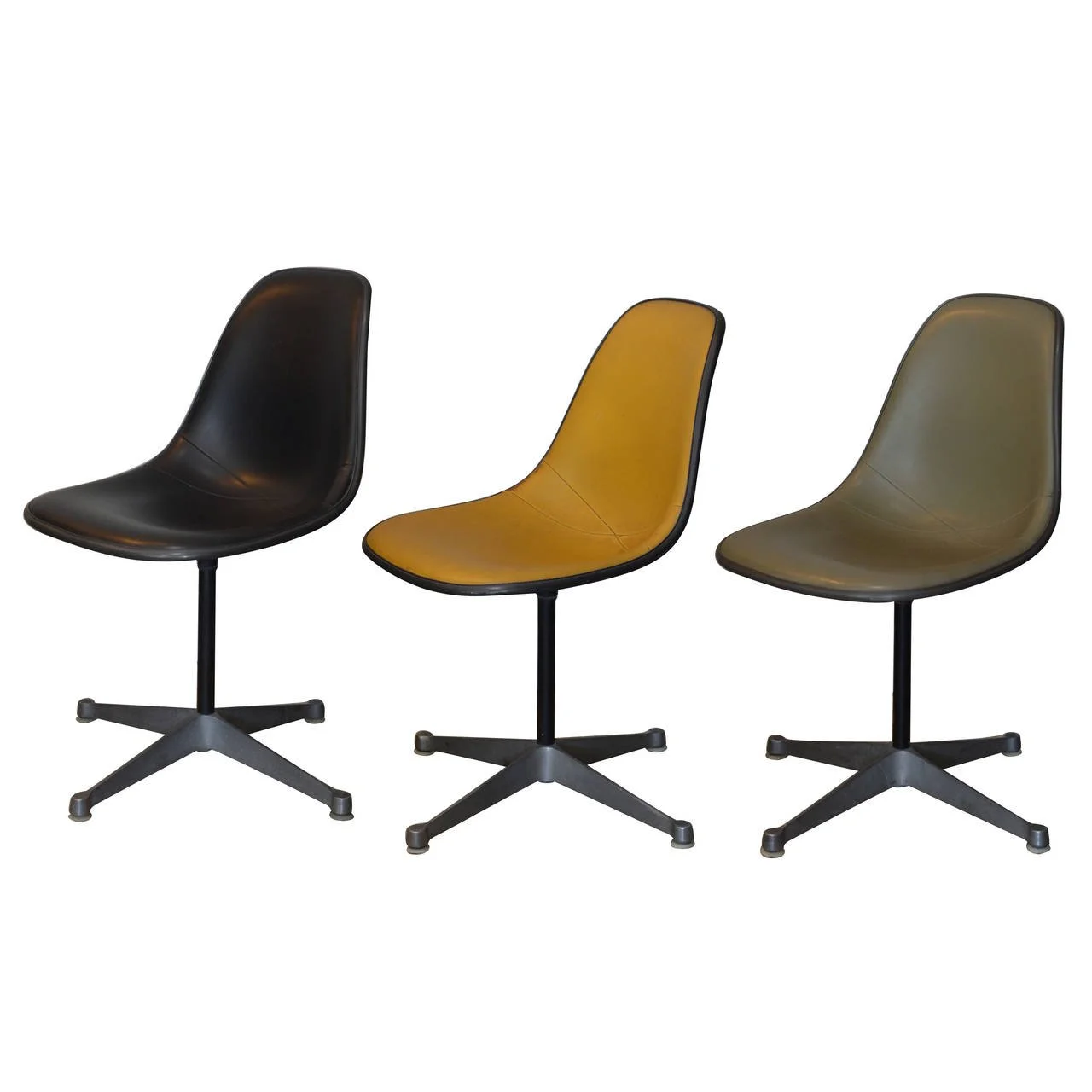 Set of Three Vintage Swiveling Chairs by Eames for Herman Miller 