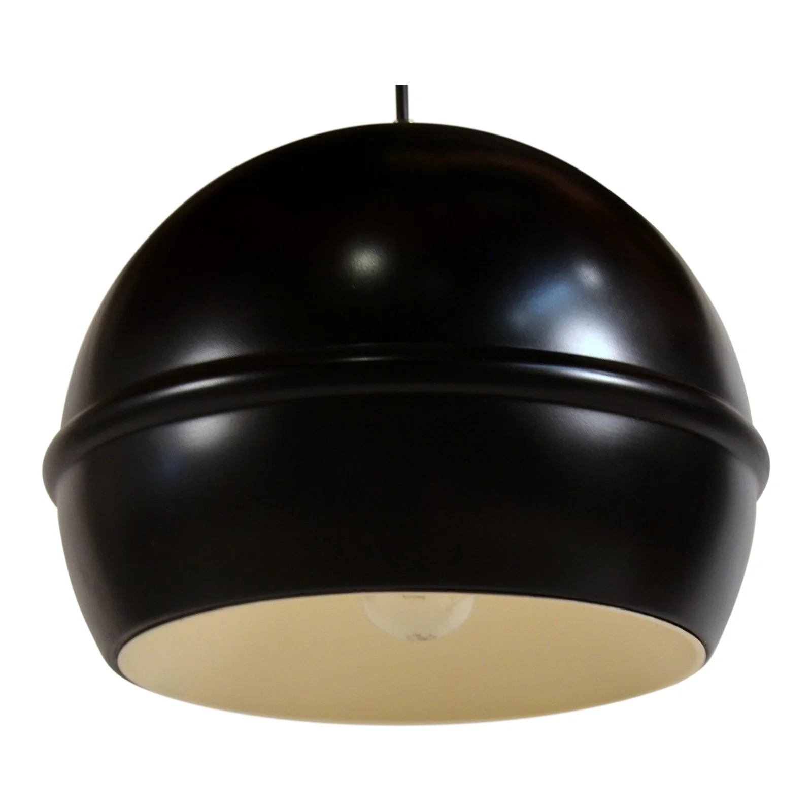 Set of 4 French 60's Black Globe Pendants