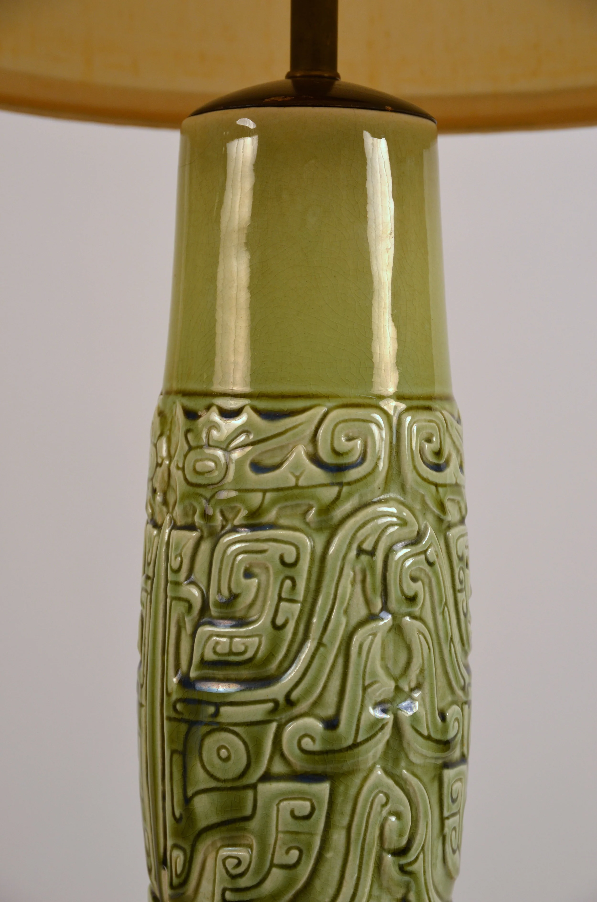 Mayan green ceramic lamp (4).JPG