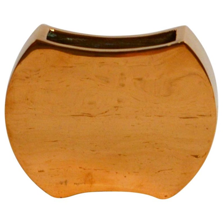 Small polished bronze vase by Monique Gerber