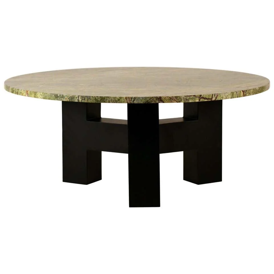 Round 'Upsilon' Stone Coffee Table by Design Frères