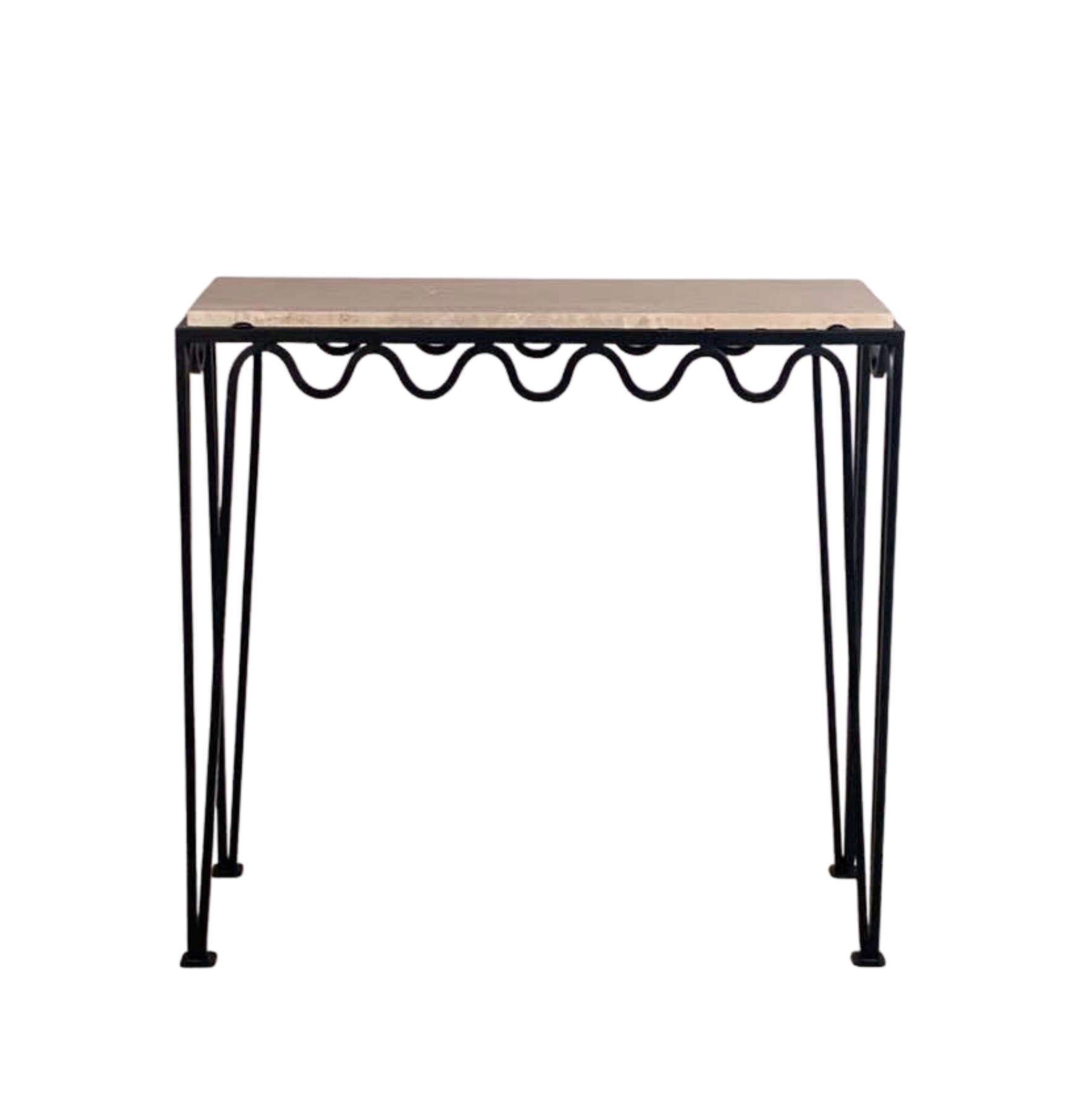 Chic 'Méandre' Travertine Console by Design Frères