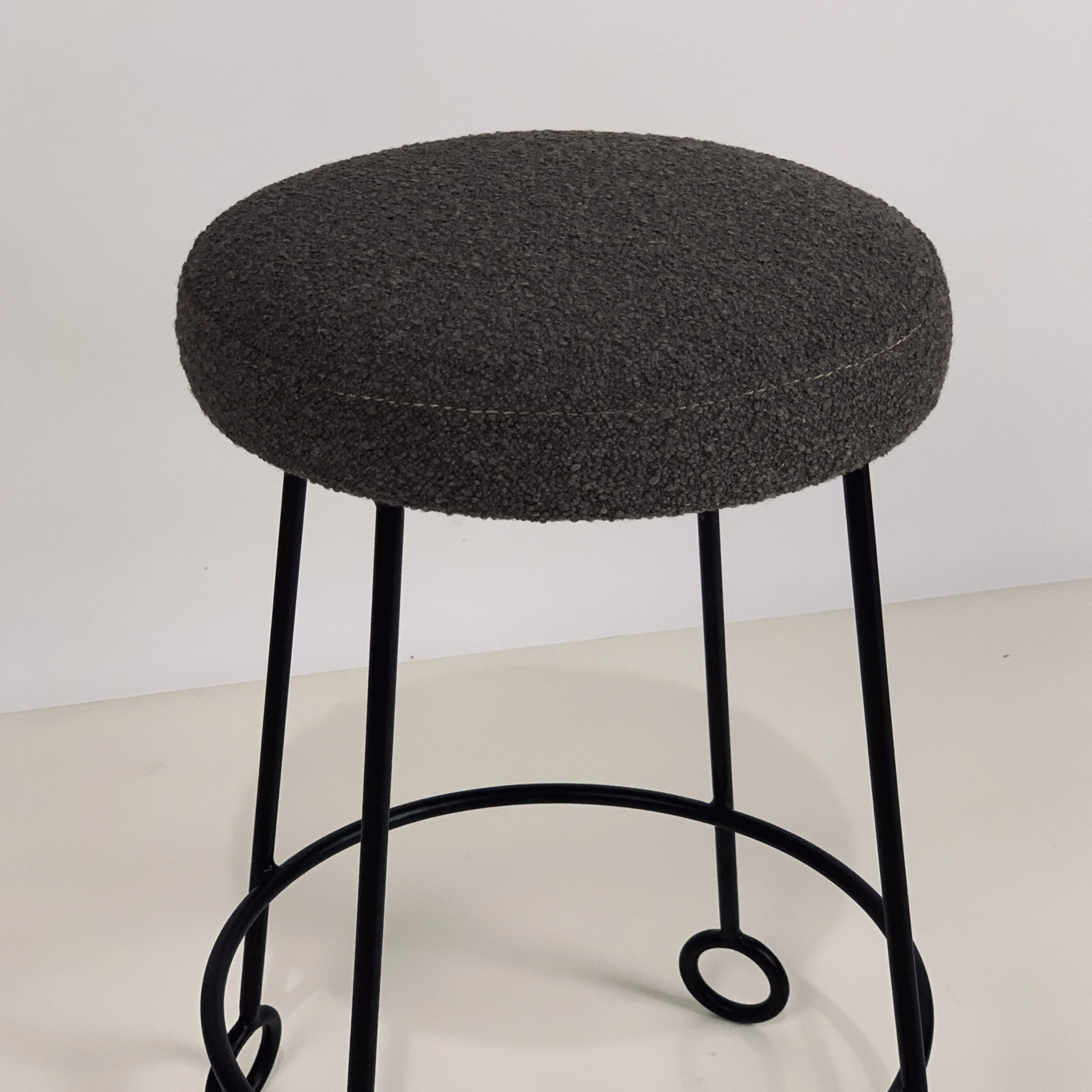 Set of 4 Chic Wrought Iron and Boucle — Blend Interiors