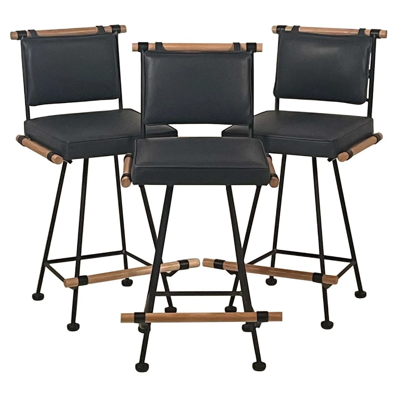 Set of 3 'Antibes' Swiveling Counter Stools by Design Frères