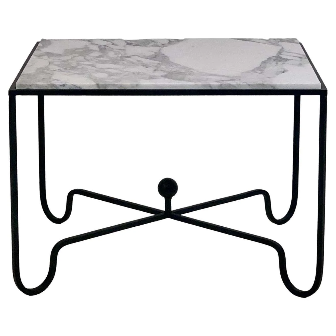 Large 'Entretoise' Arabescato Marble Side Table by Design Frères