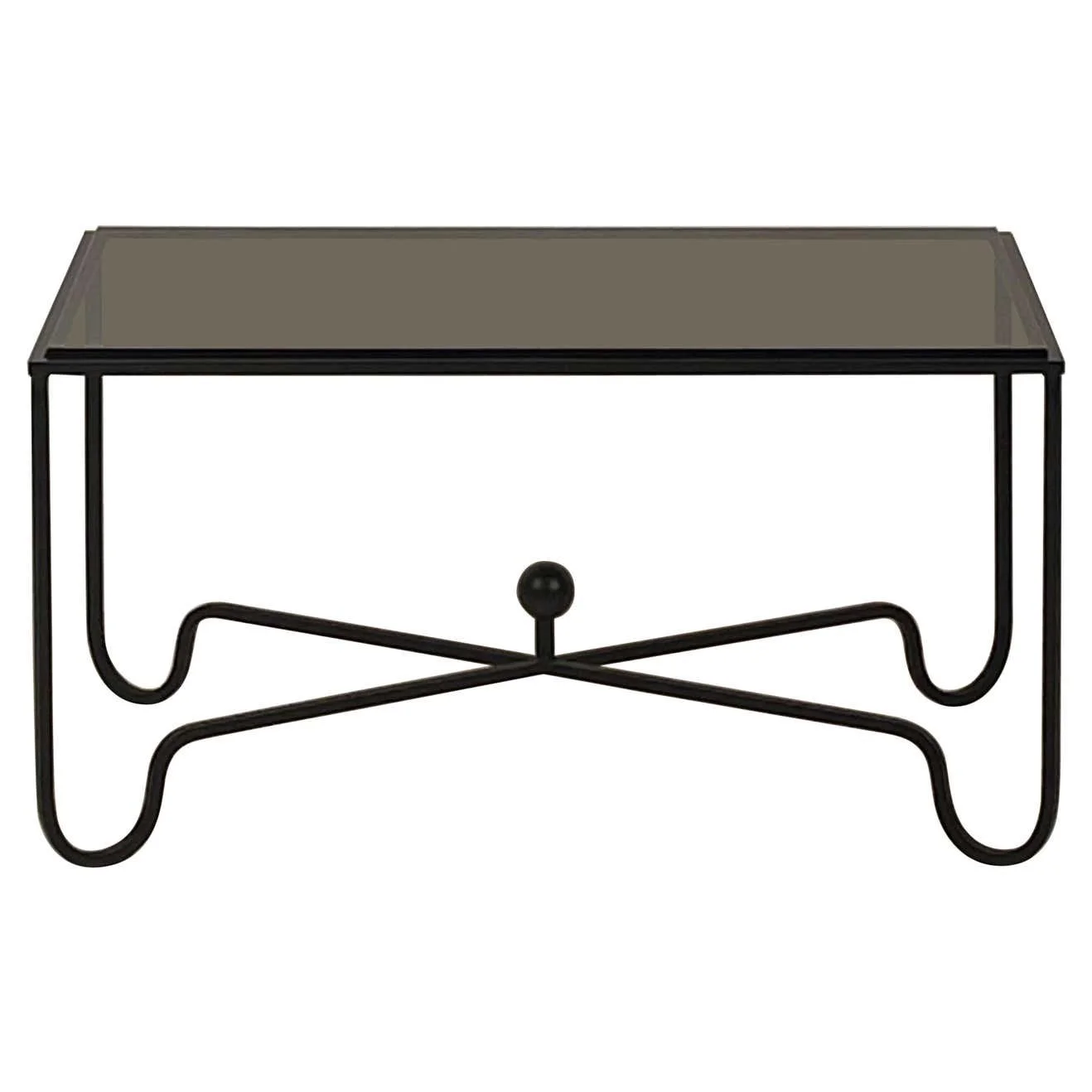 Blackened Iron and Smoked Glass 'Entretoise' Coffee Table by Design Frères