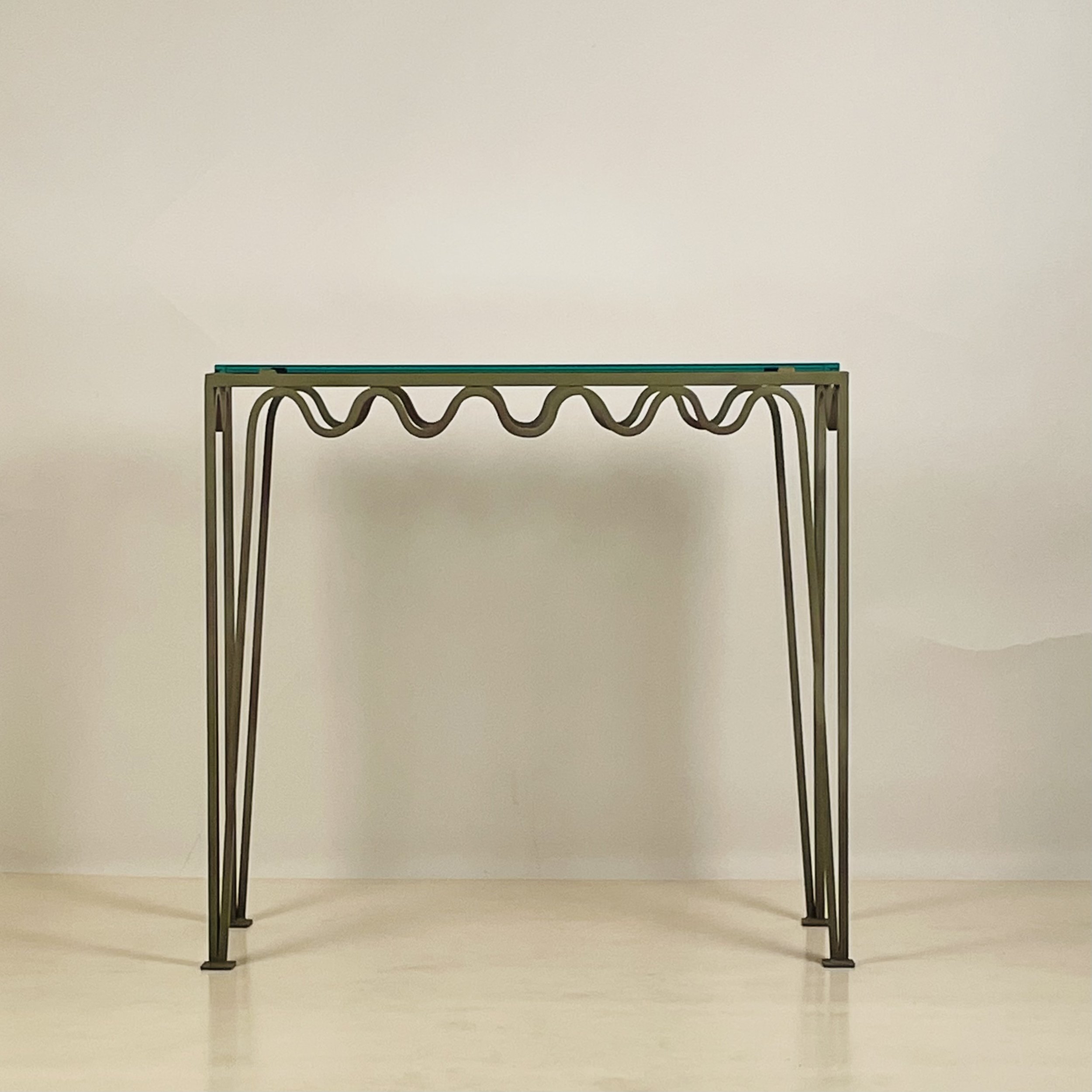 MEANDRE verdigris glass console.jpeg