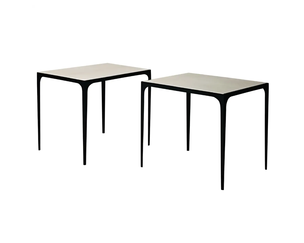 Pair of Large 'Esquisse' Parchment End Tables by Design Frères