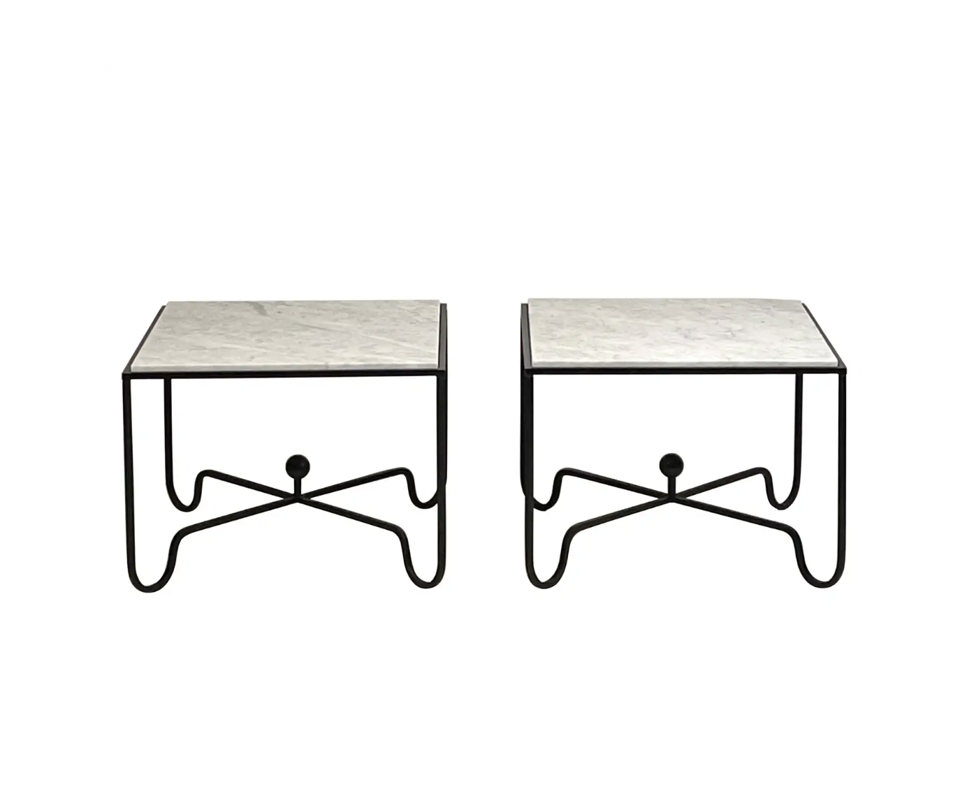 Pair of Large 'Entretoise' Marble Side Tables by Design Frères