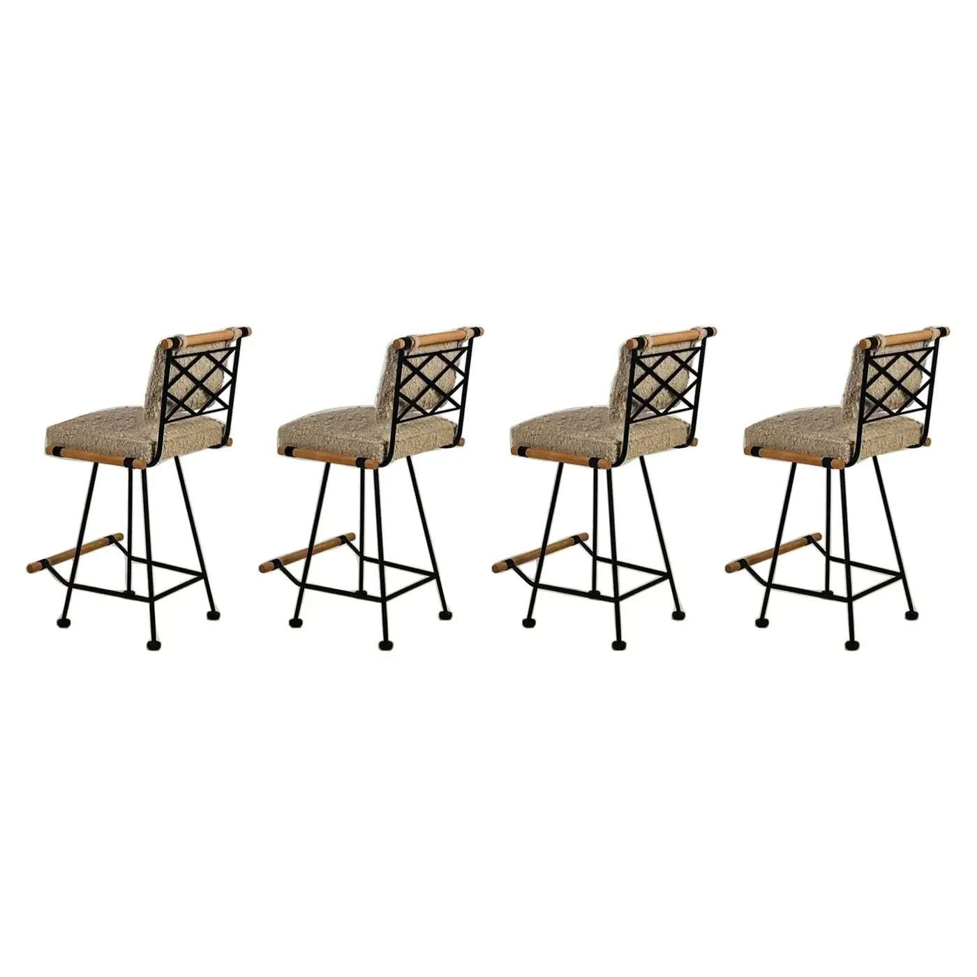 Set of 4 'Antibes' Swiveling Counter Stools by Design Frères, in COM