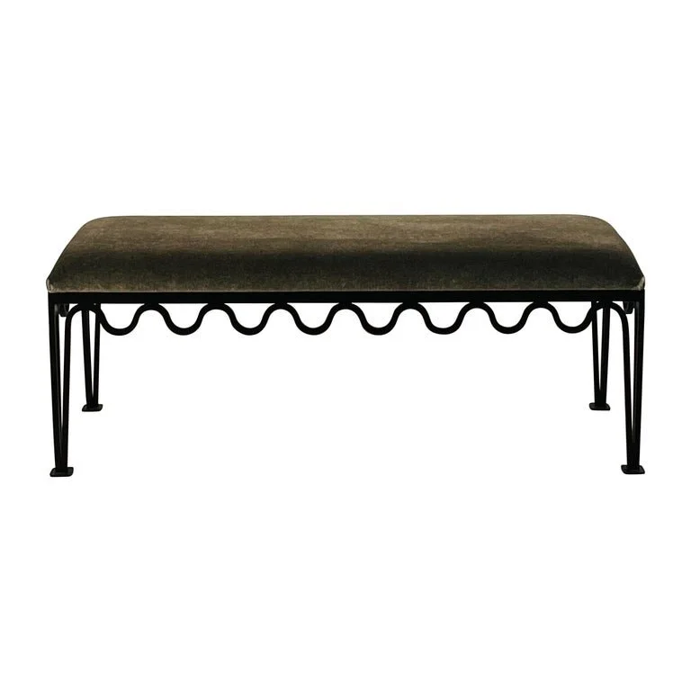 'Méandre' Bench by Design Frères in Mohair or COM