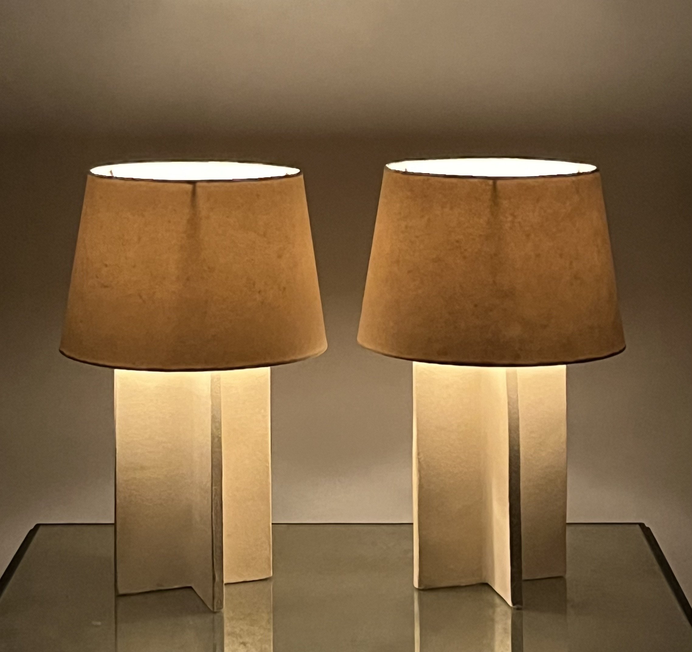 Pair of White Ceramic CROISILLON Lamps IMG_6027 2.jpeg