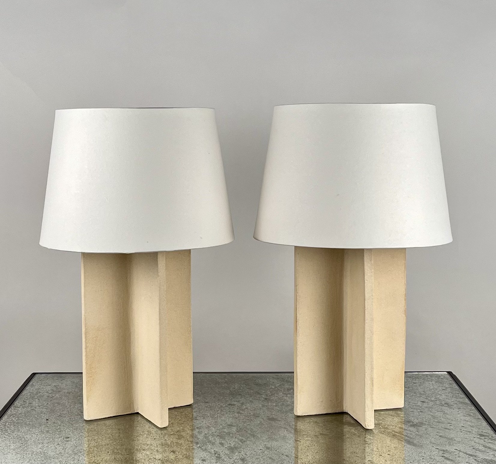 Pair of White Ceramic CROISILLON Lamps IMG_6018 2.jpeg
