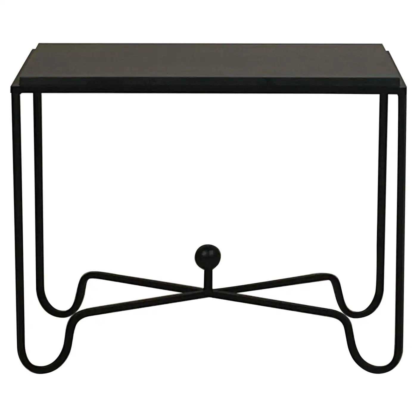 Large Black Limestone 'Entretoise' Side or End Table by Design Frères
