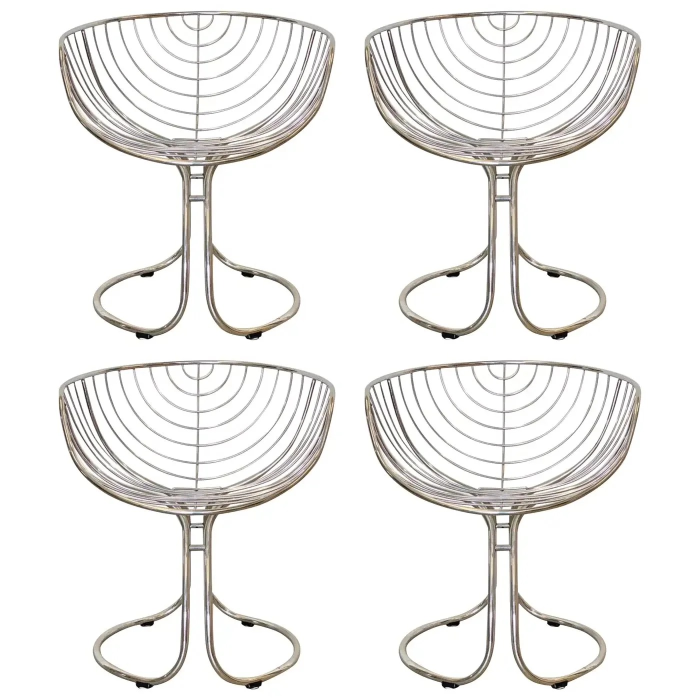 Set of 4 "Pan Am" Armchairs by Gastone Rinaldi for Rima