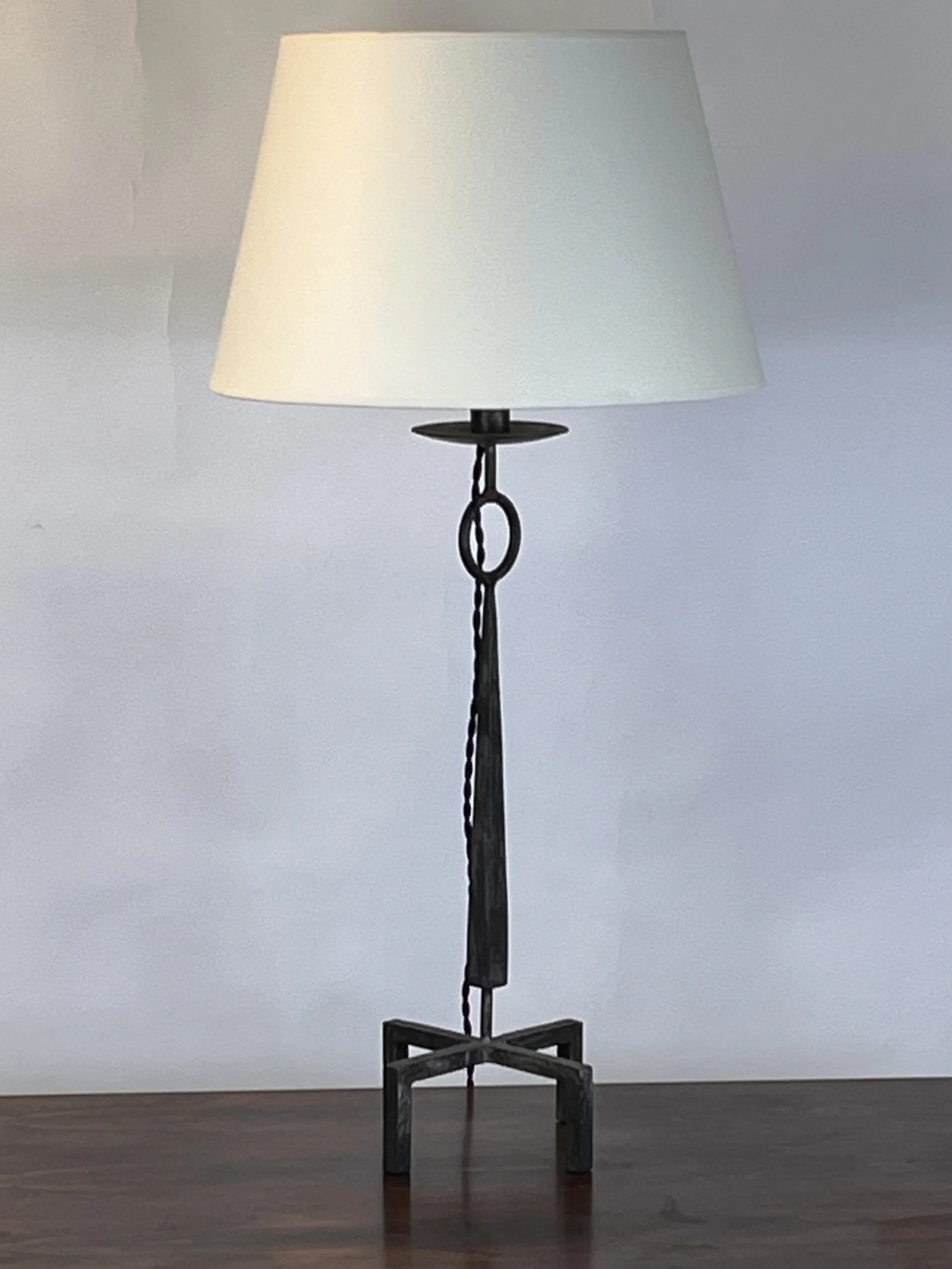 Tall Patinated Wrought Iron Table Lamp-5.jpg