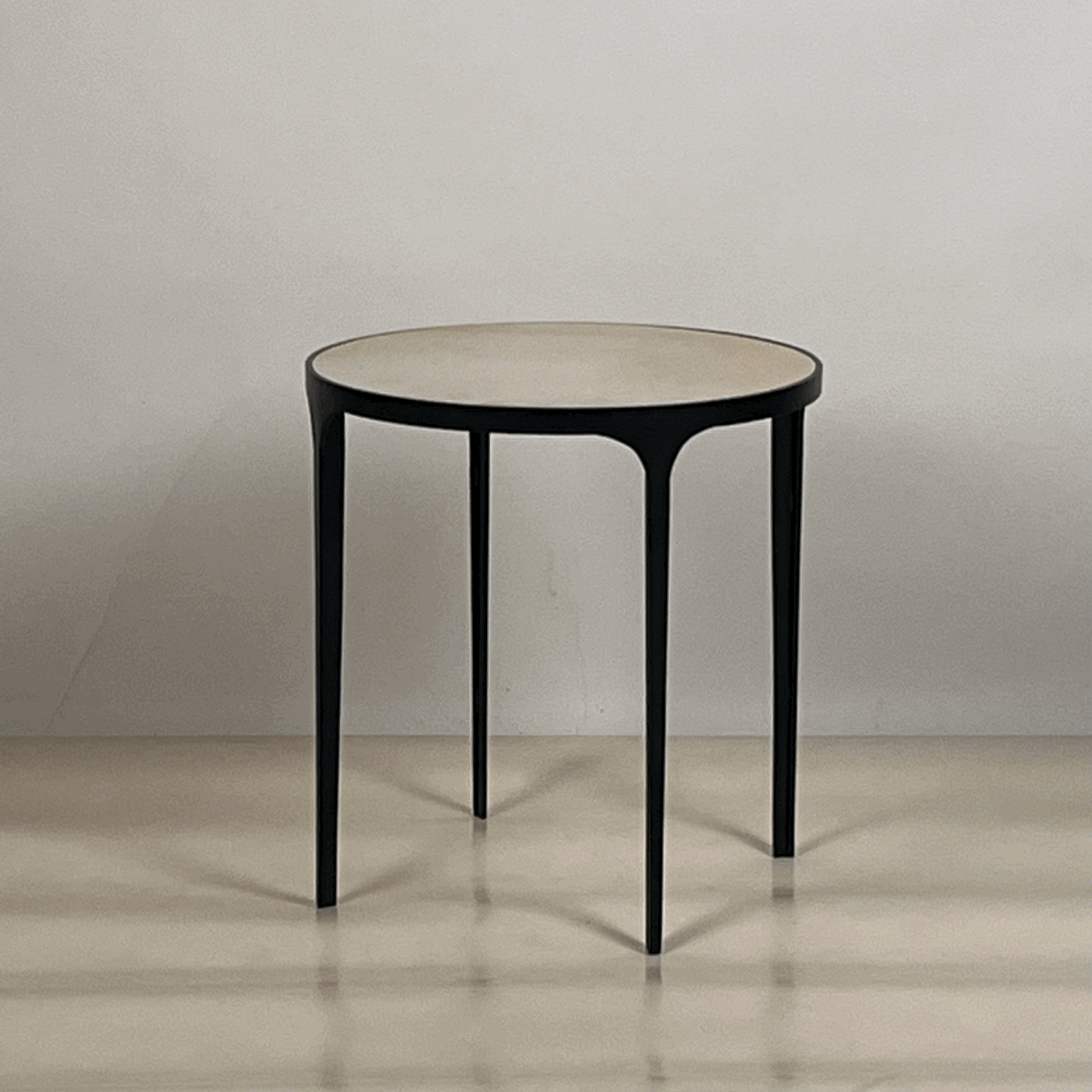 'Esquisse' Round Parchment Side Table by Design Frères