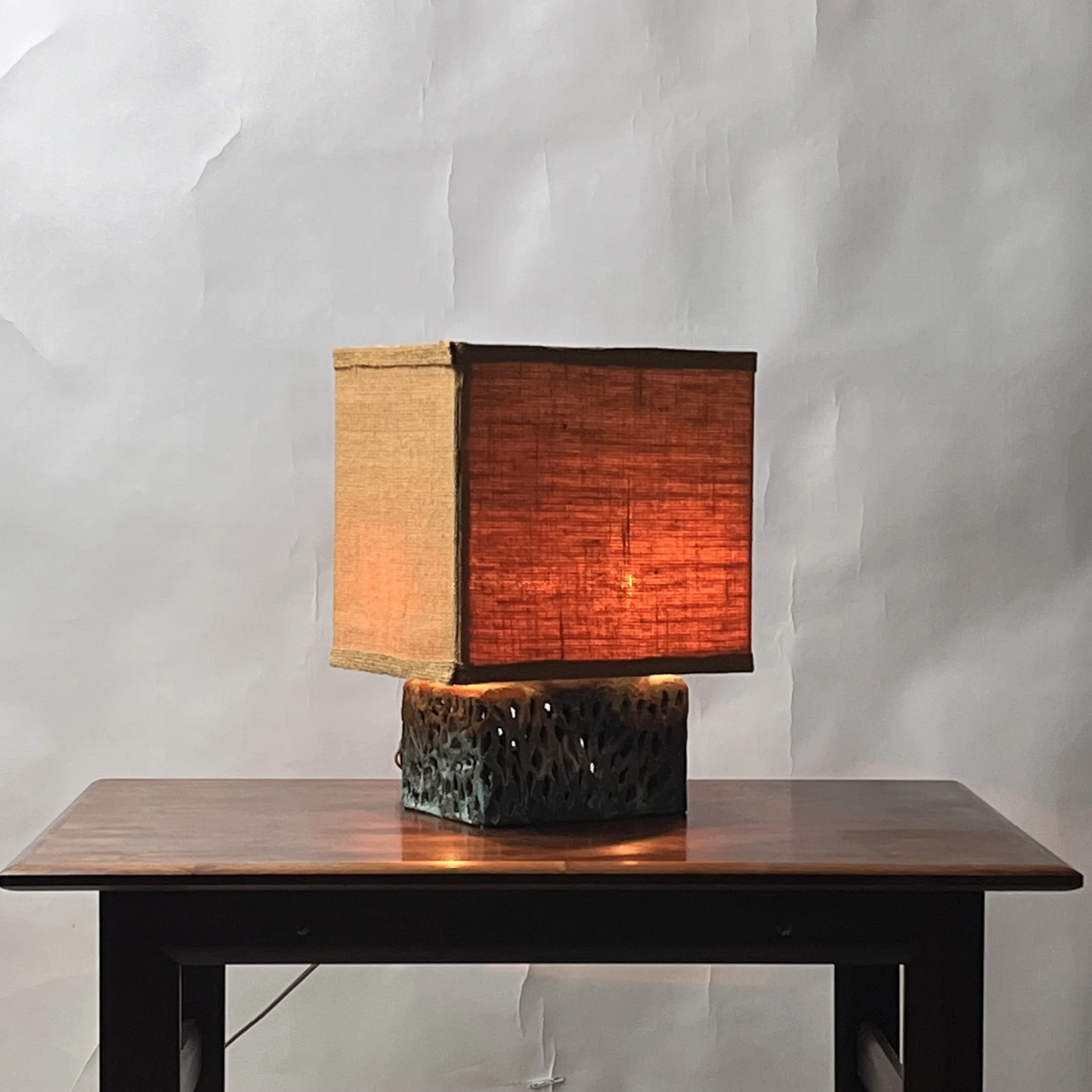 Patinated Bronze Bertoia Style Lamp-5.jpg