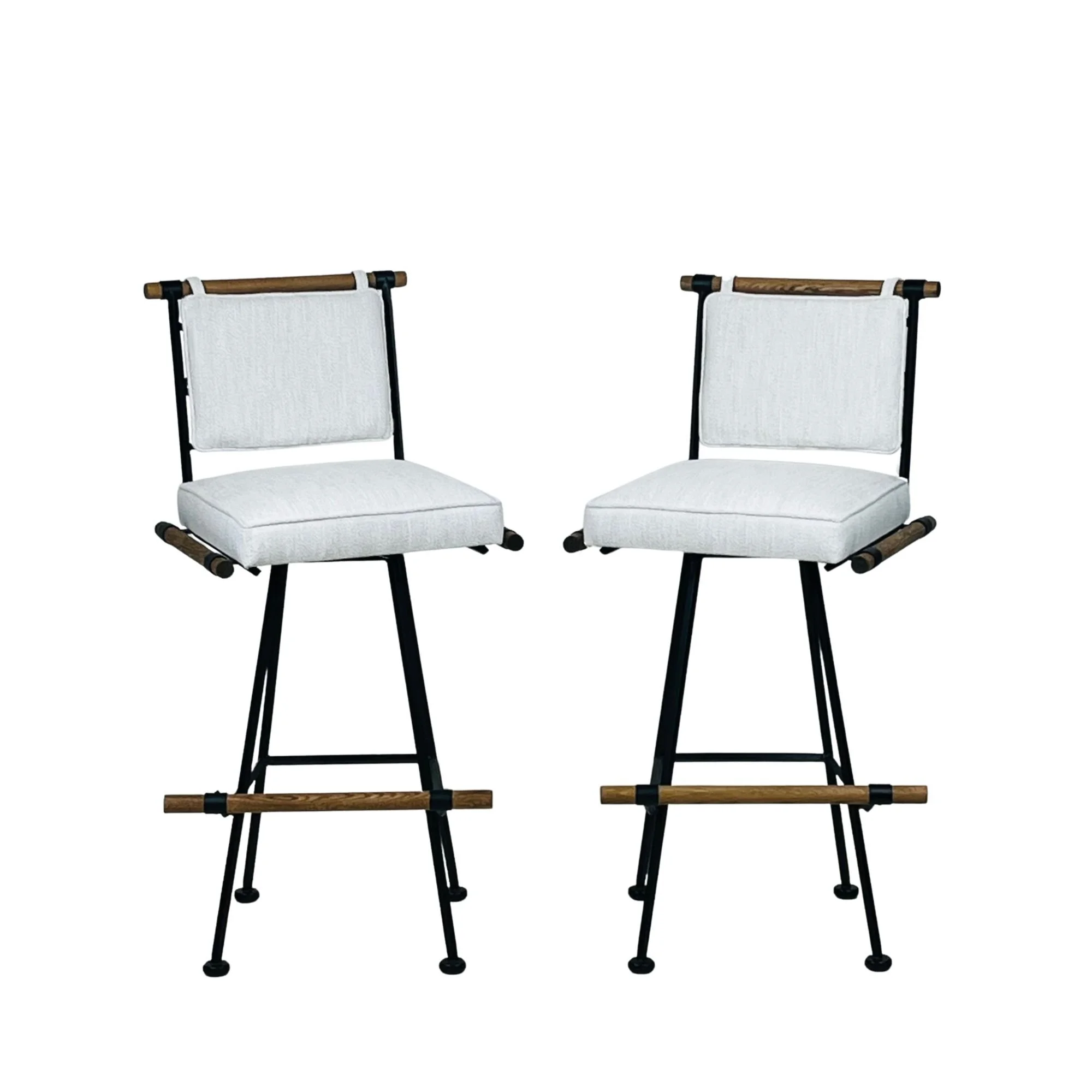 Pair of 'Antibes' Swiveling BAR Stools by Design Frères, in COM