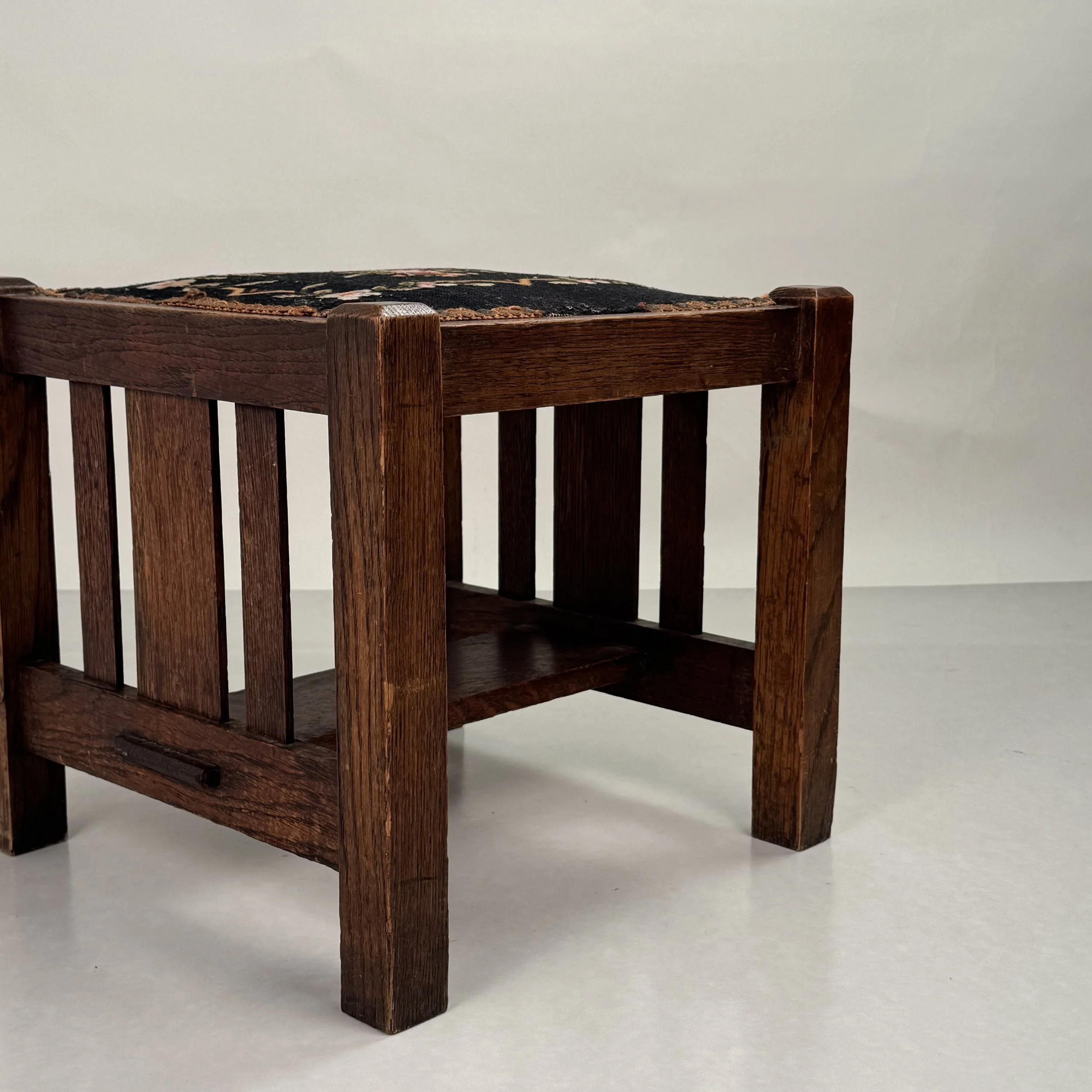 Arts Crafts Oak Stool-10.jpg