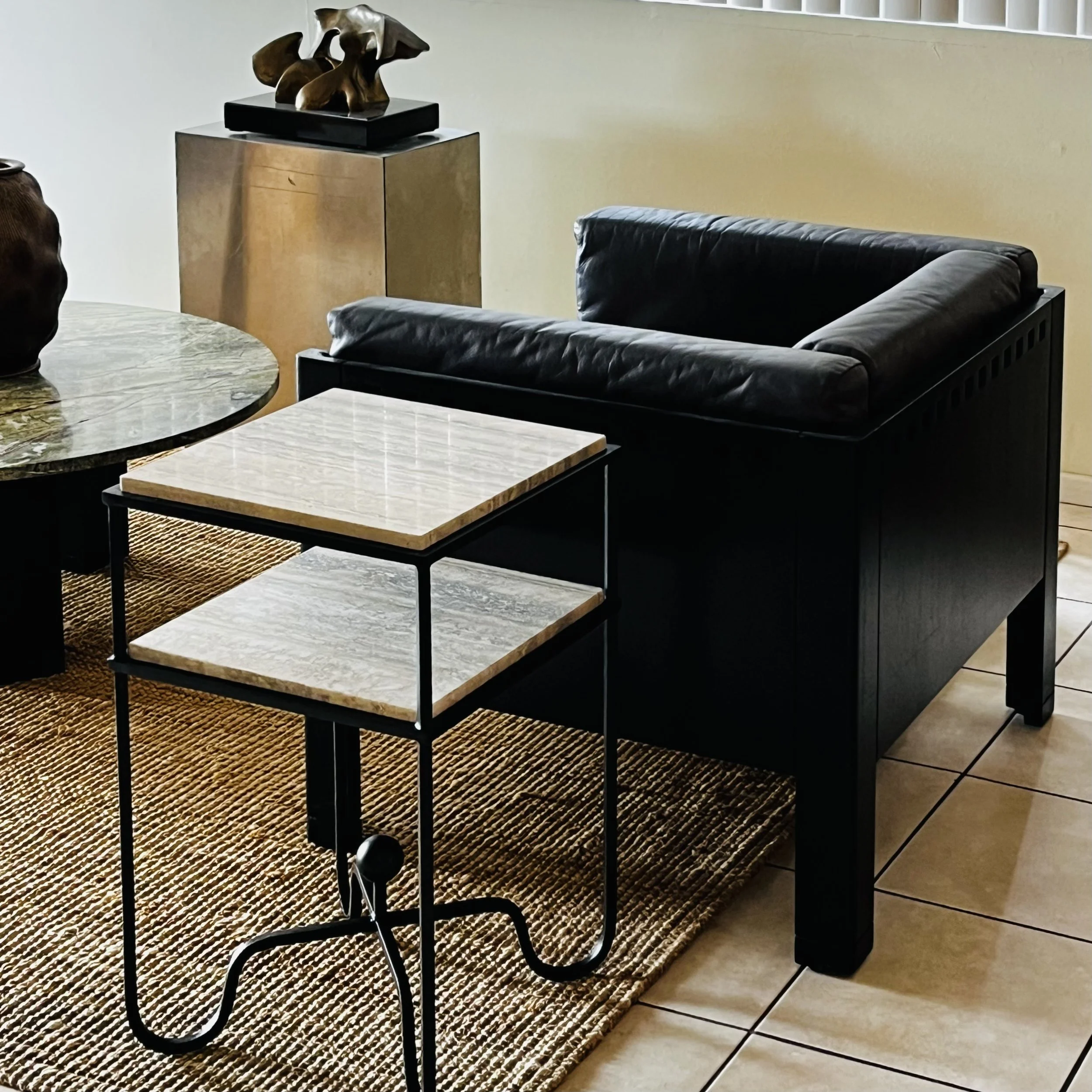 Entretoise 2-tier side table SILVER travertine-7.jpg (Copy)