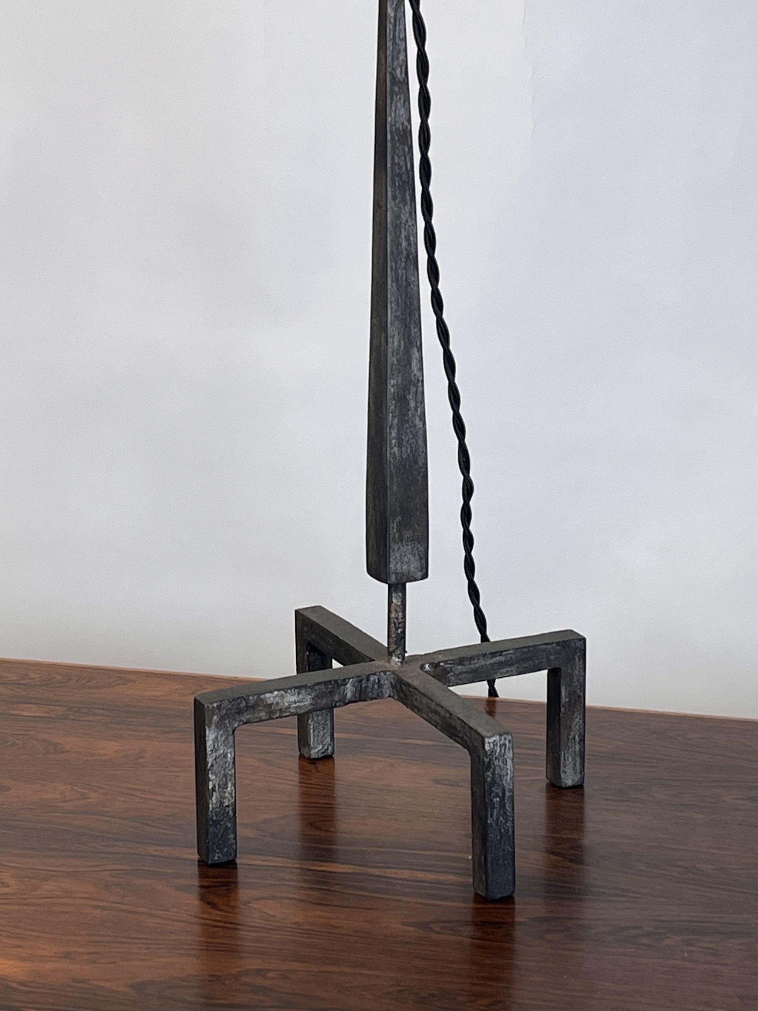 Tall Patinated Wrought Iron Table Lamp-3.jpg