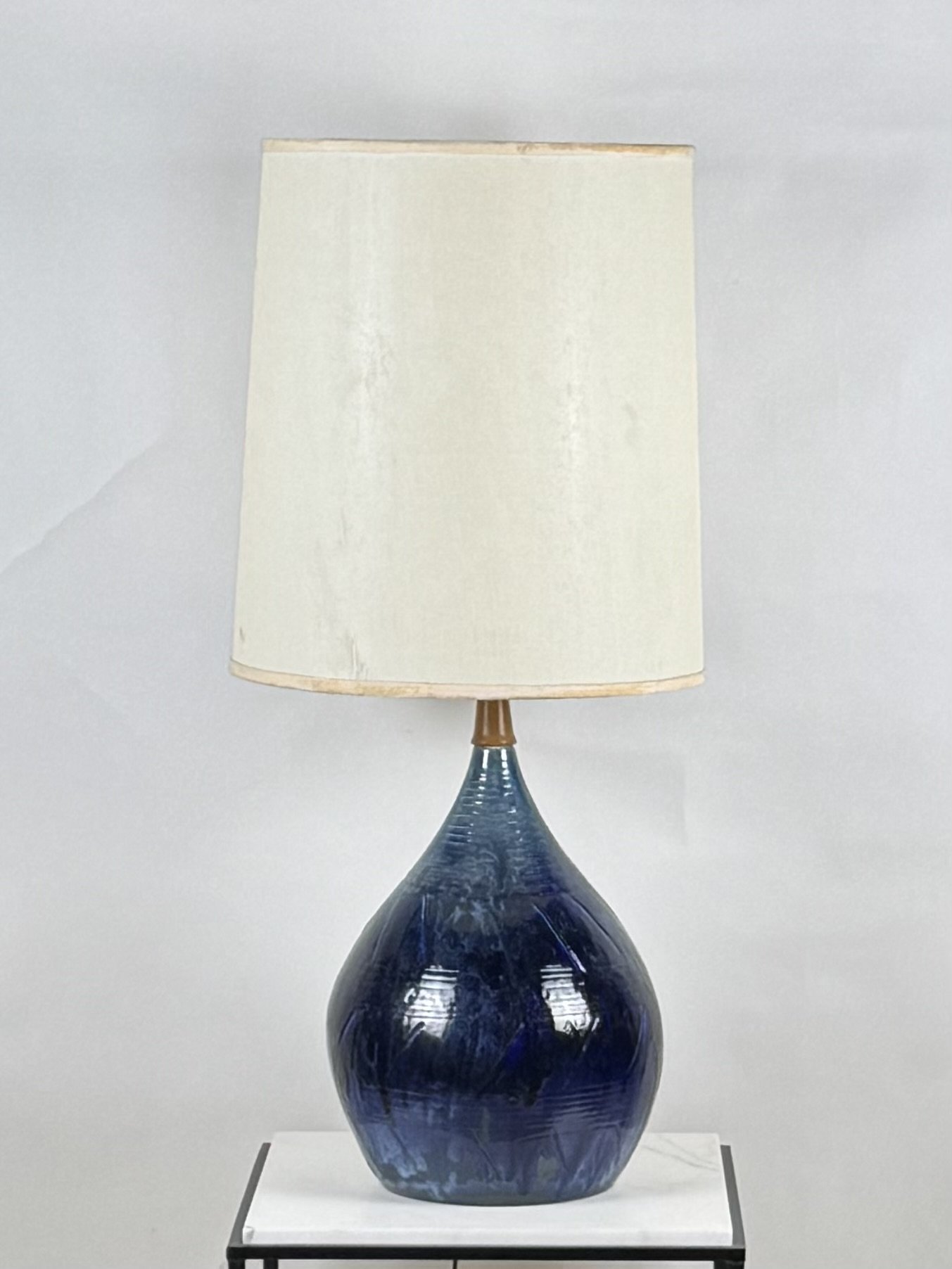 Large Blue Ceramic MCM Lamp-1.jpg