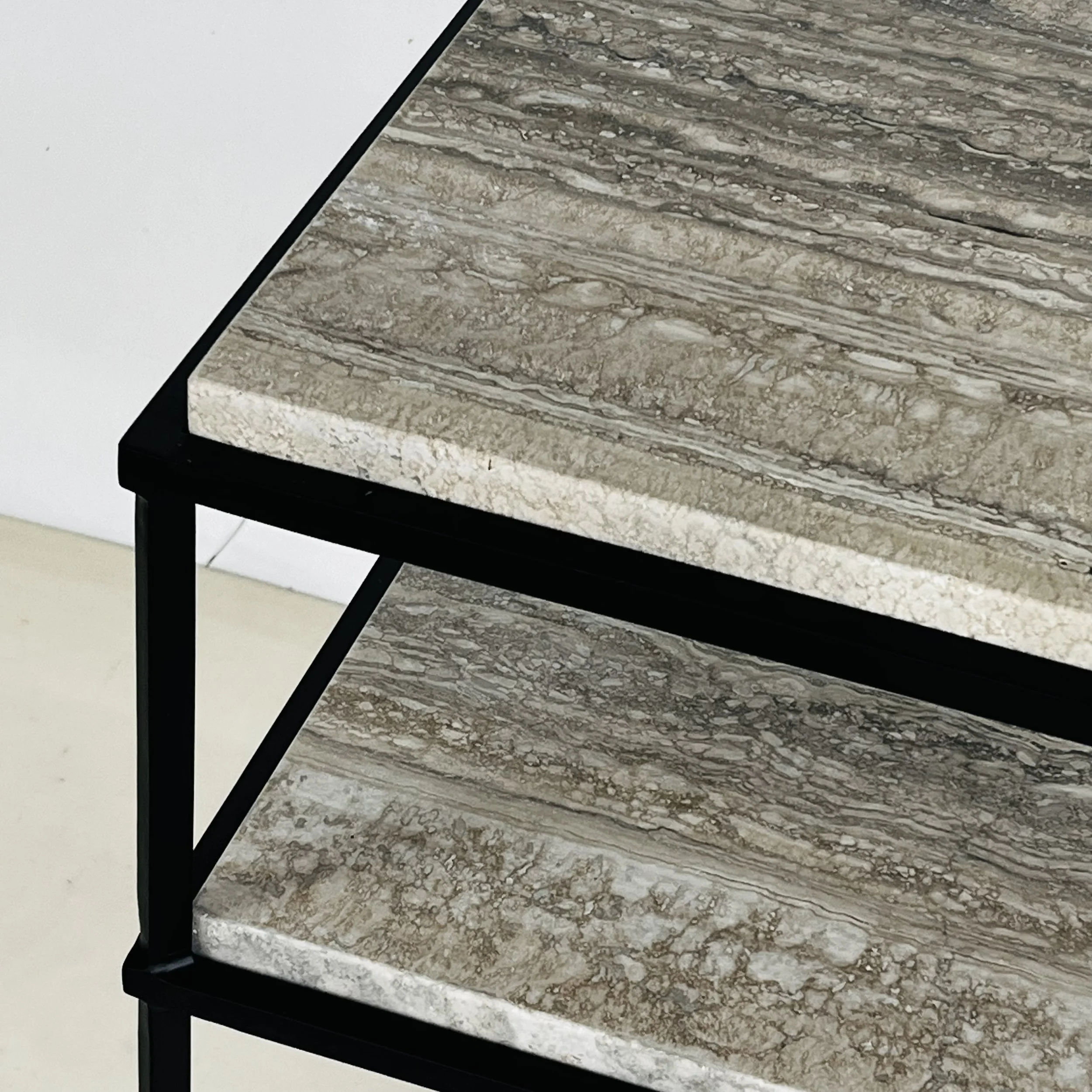 Entretoise 2-tier side table SILVER travertine-4.jpg (Copy)