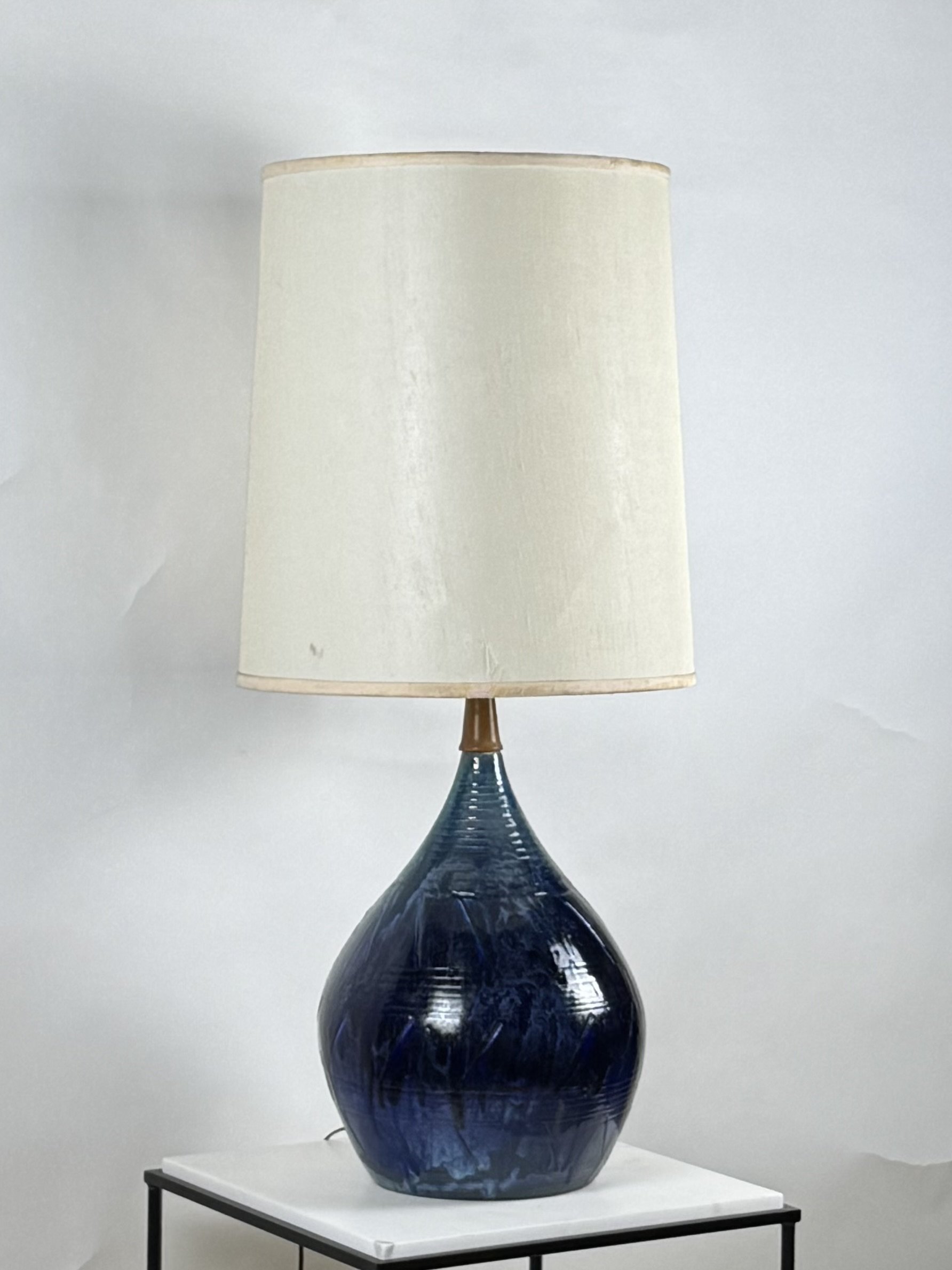 Large Blue Ceramic MCM Lamp-3.jpg