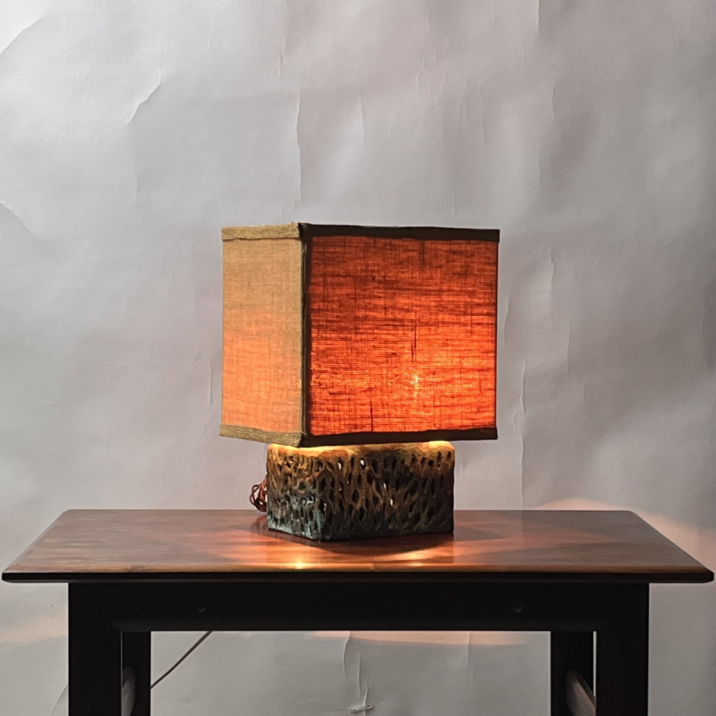 Patinated Bronze Bertoia Style Lamp-6.jpg