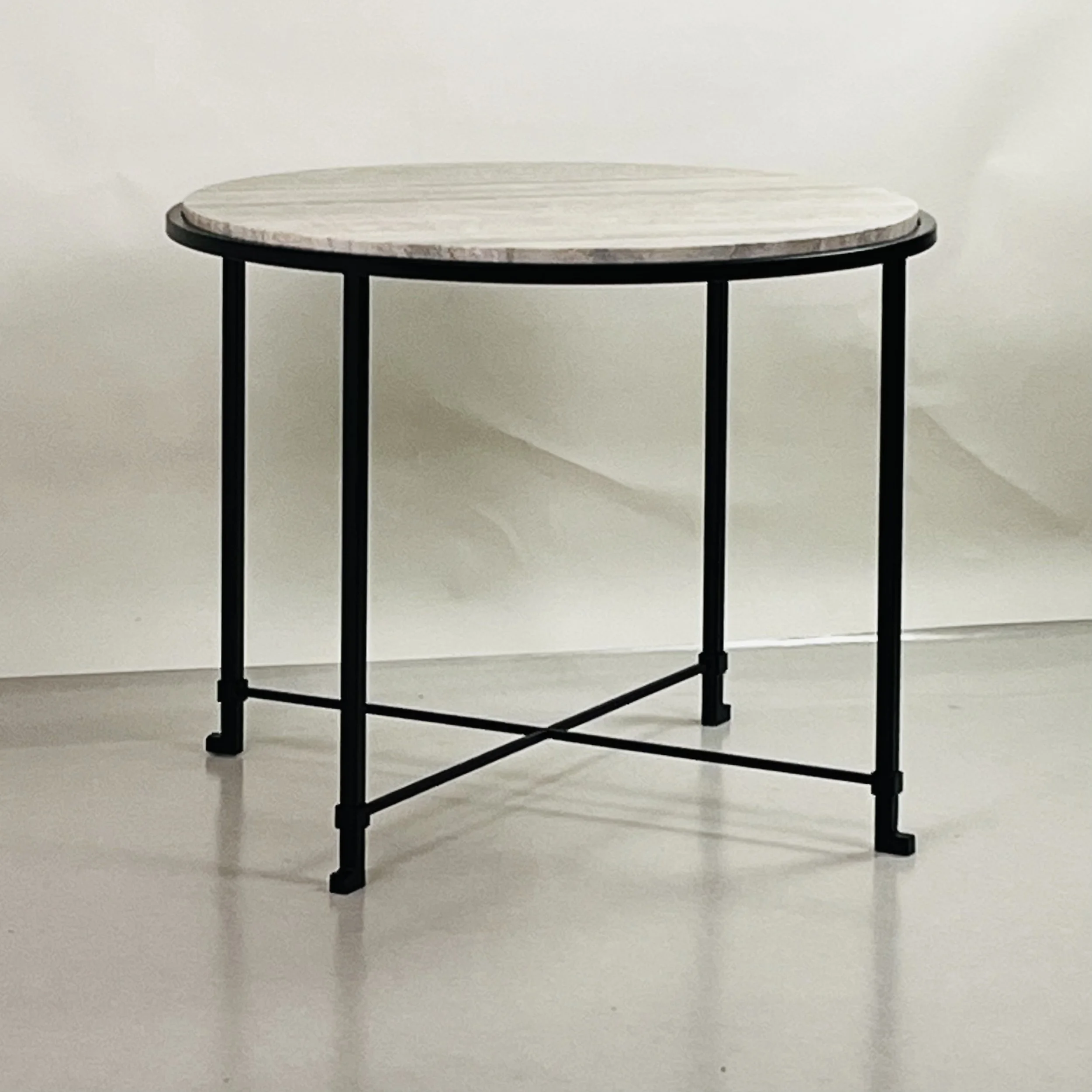 Round Diagramme silver travertine table 32 dia x 25 tall-1.jpg