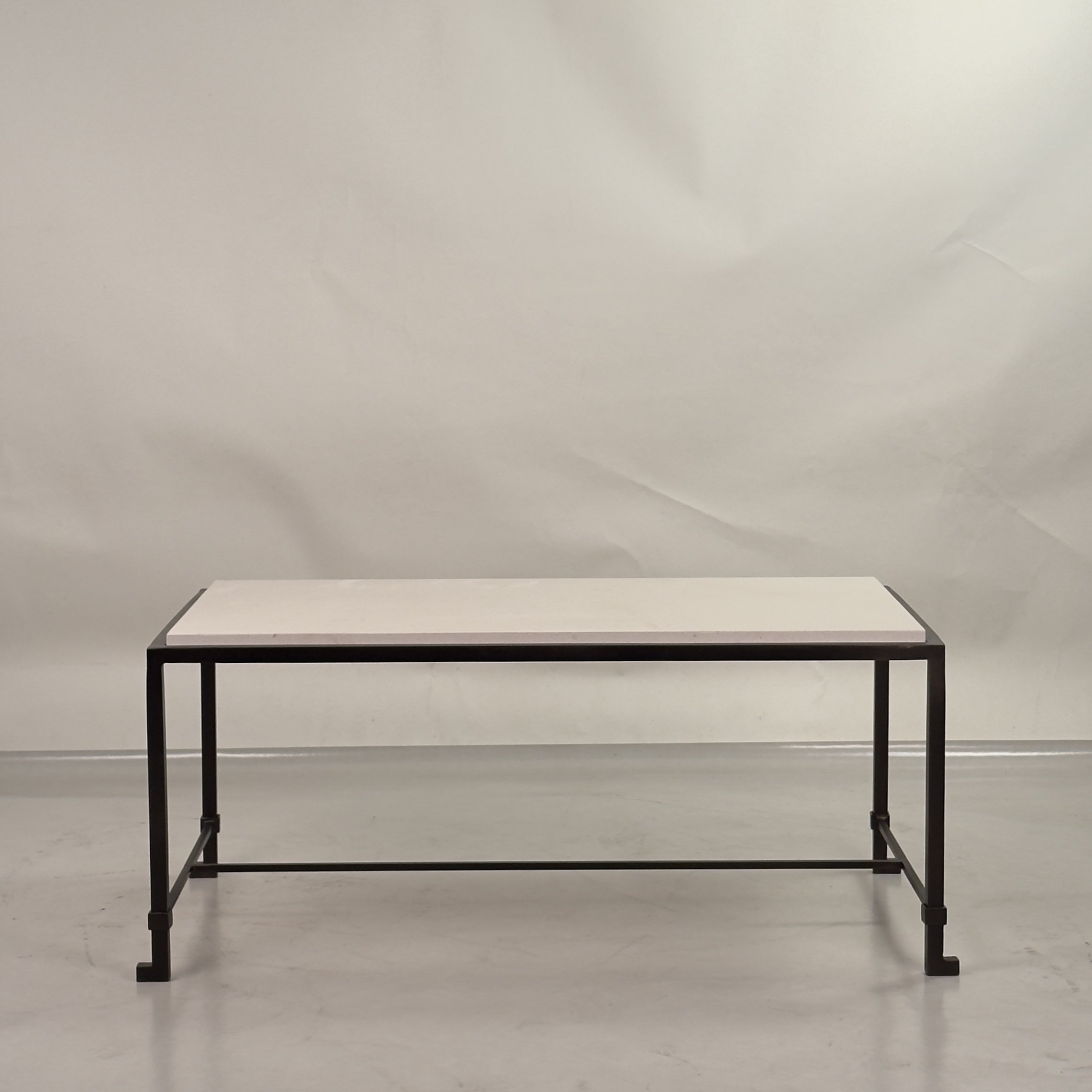 Small Diagramme dark bronze limestone Coffee Table-3.jpg