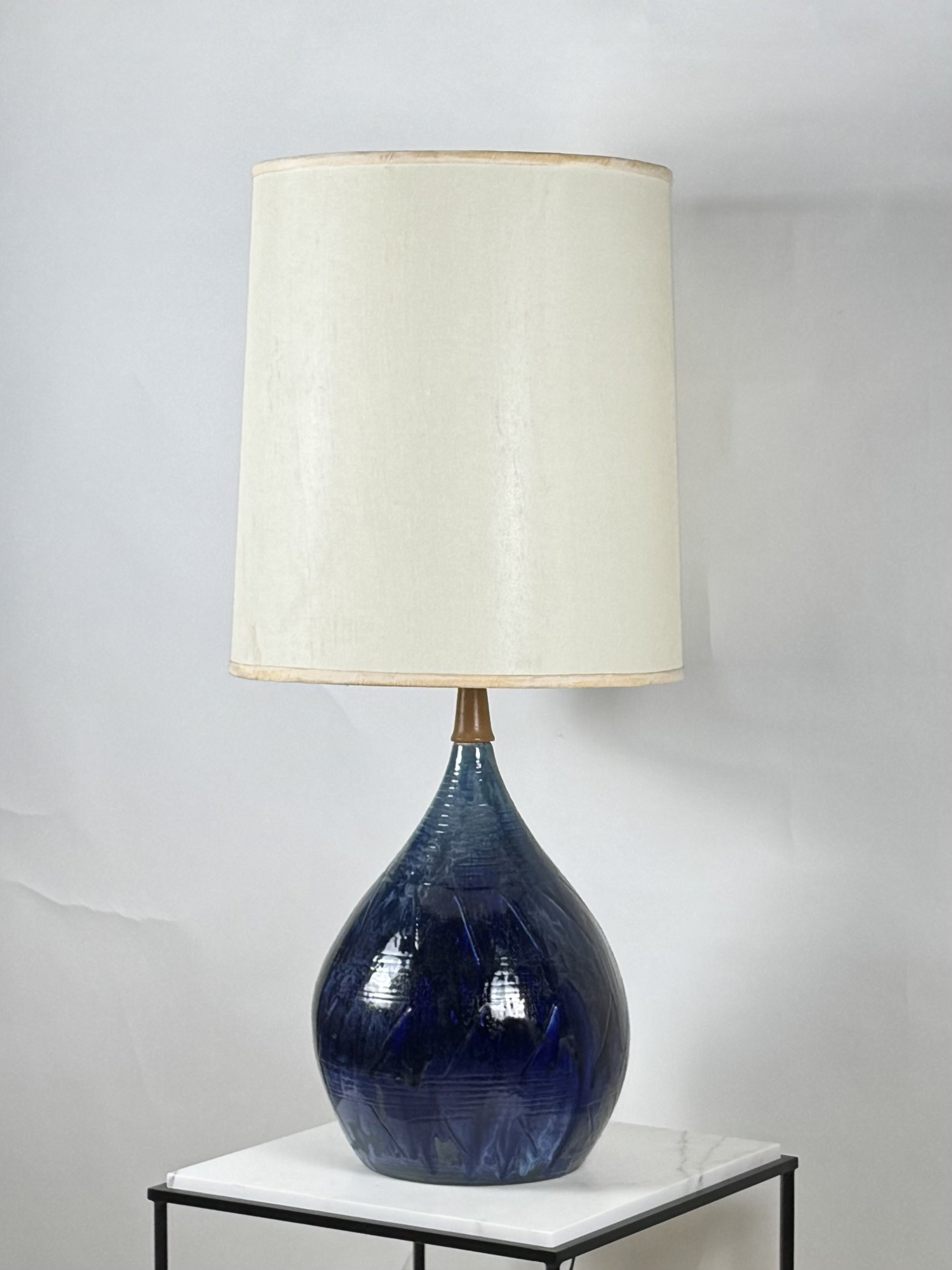 Large Blue Ceramic MCM Lamp-4.jpg