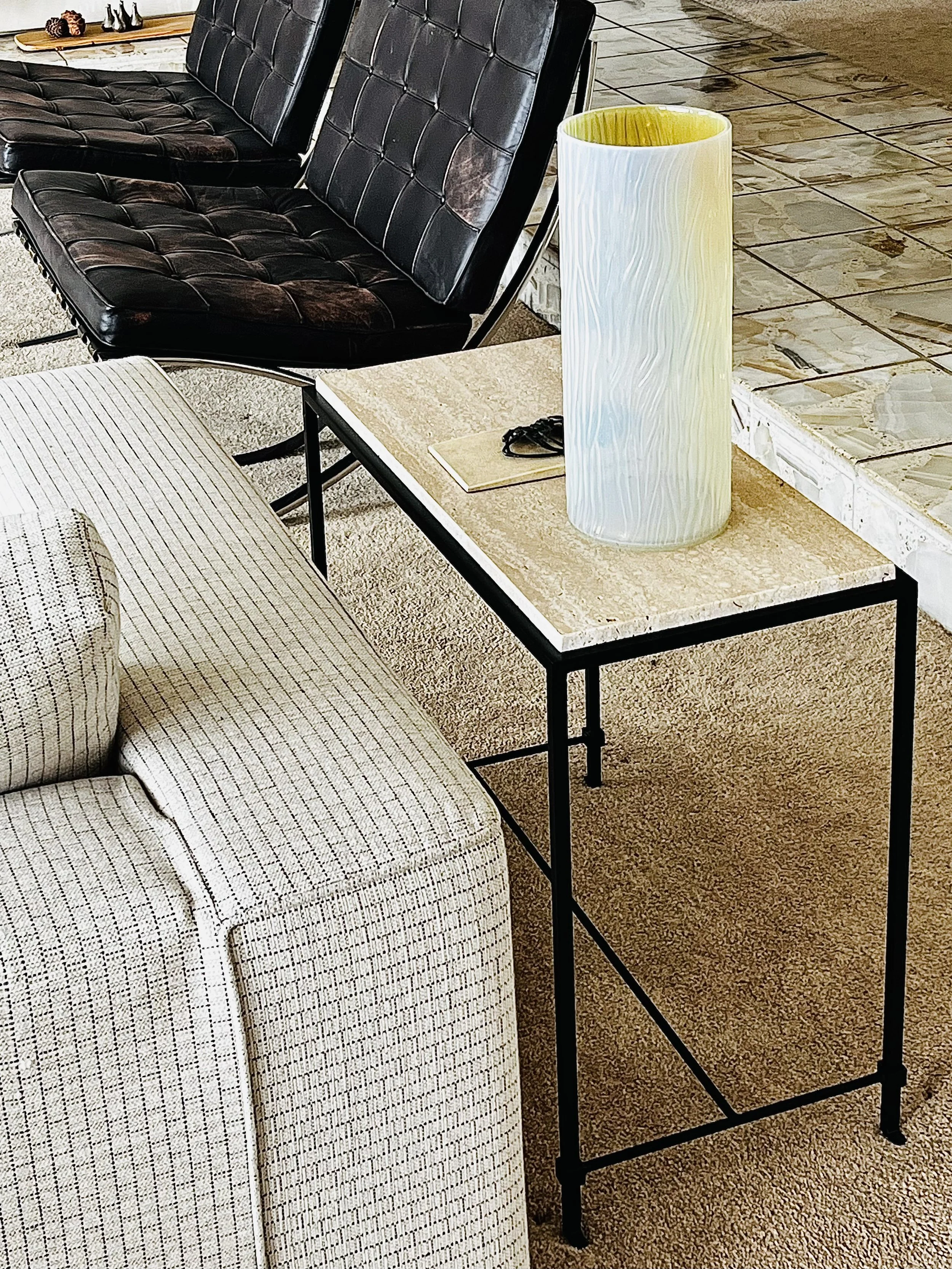 NARROW Diagramme grooved travertine end tables-2.jpg