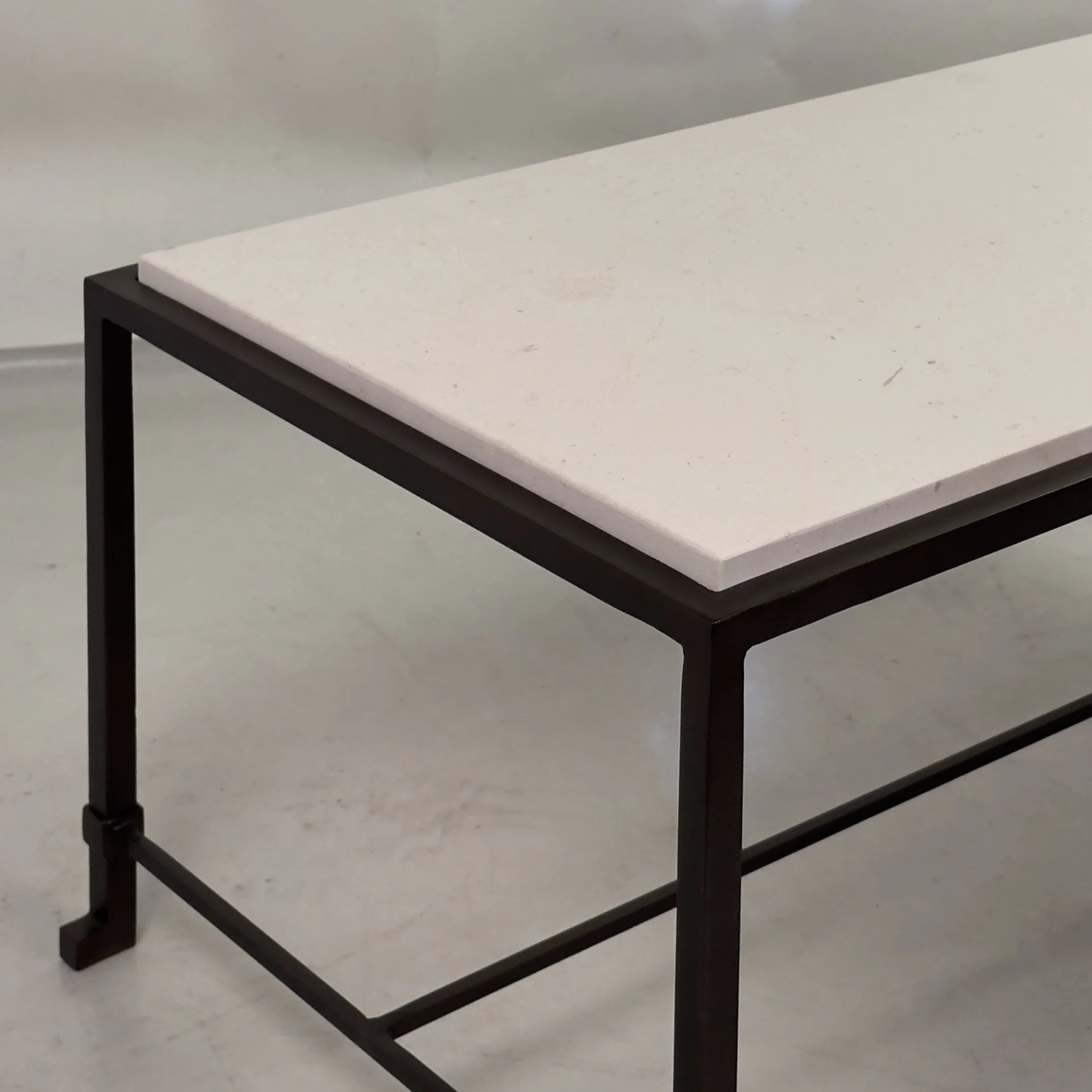 Small Diagramme dark bronze limestone Coffee Table-1.jpg