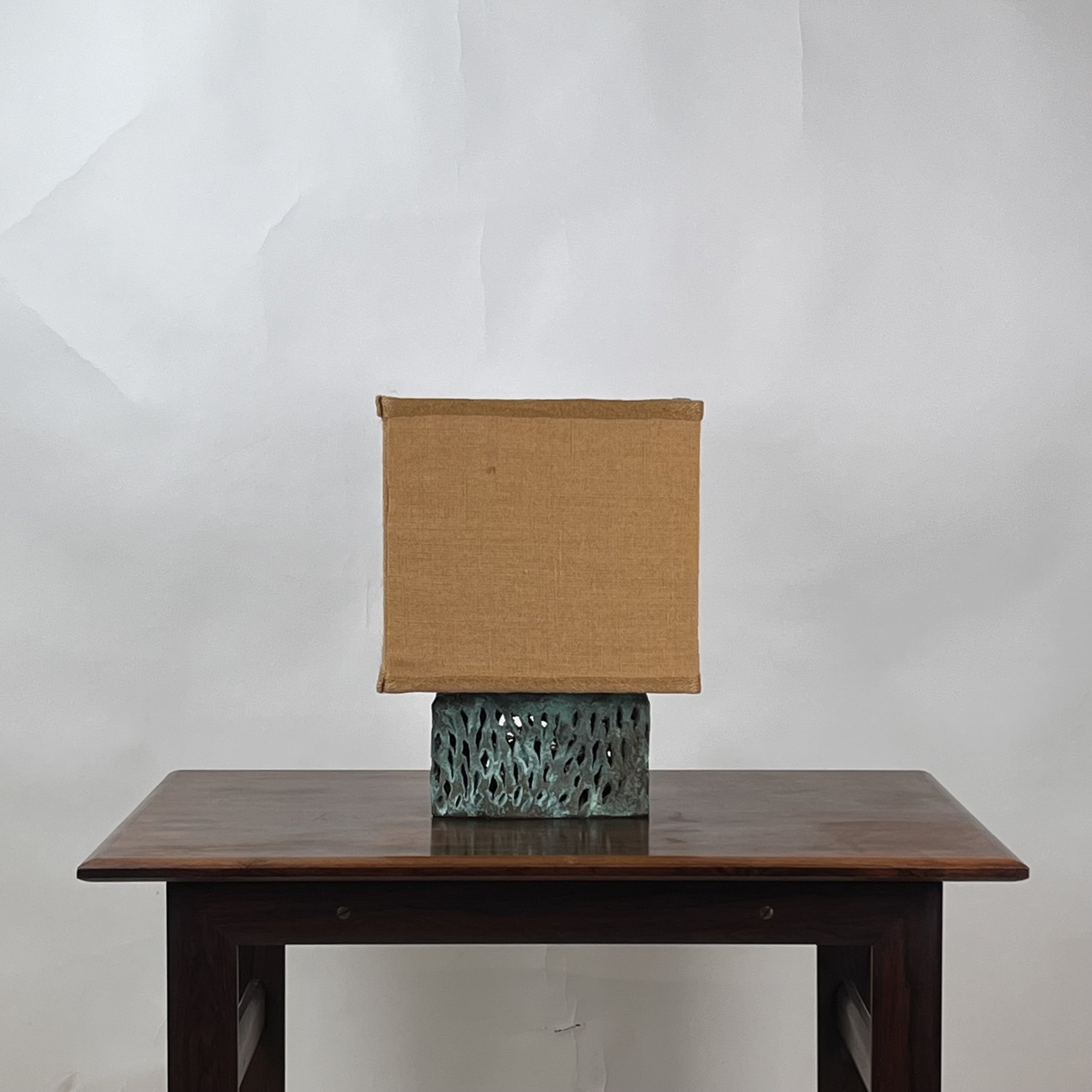 Patinated Bronze Bertoia Style Lamp-1.jpg