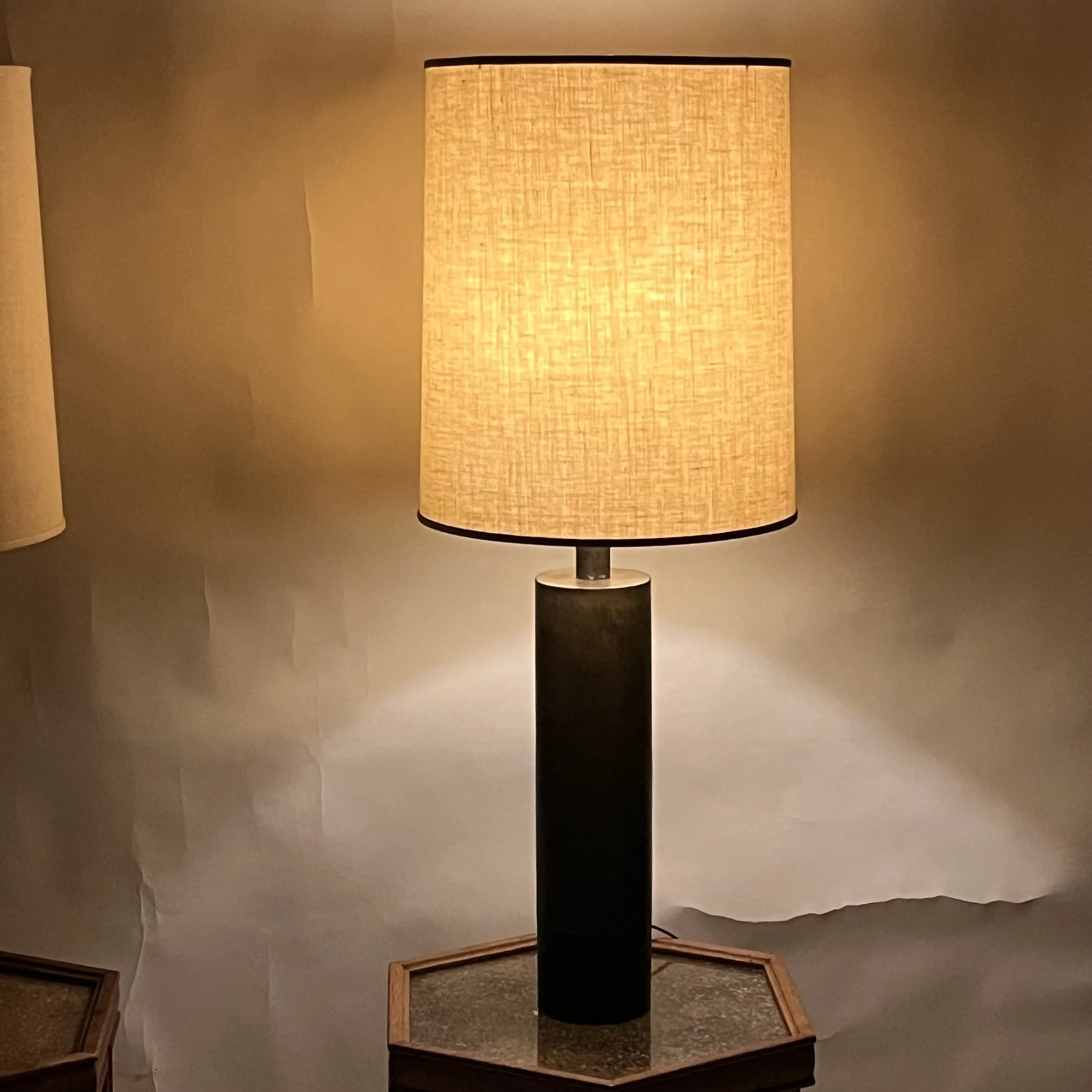 Large Laurel Etched Brass Lamps With Pristine Original Shades-8.jpg