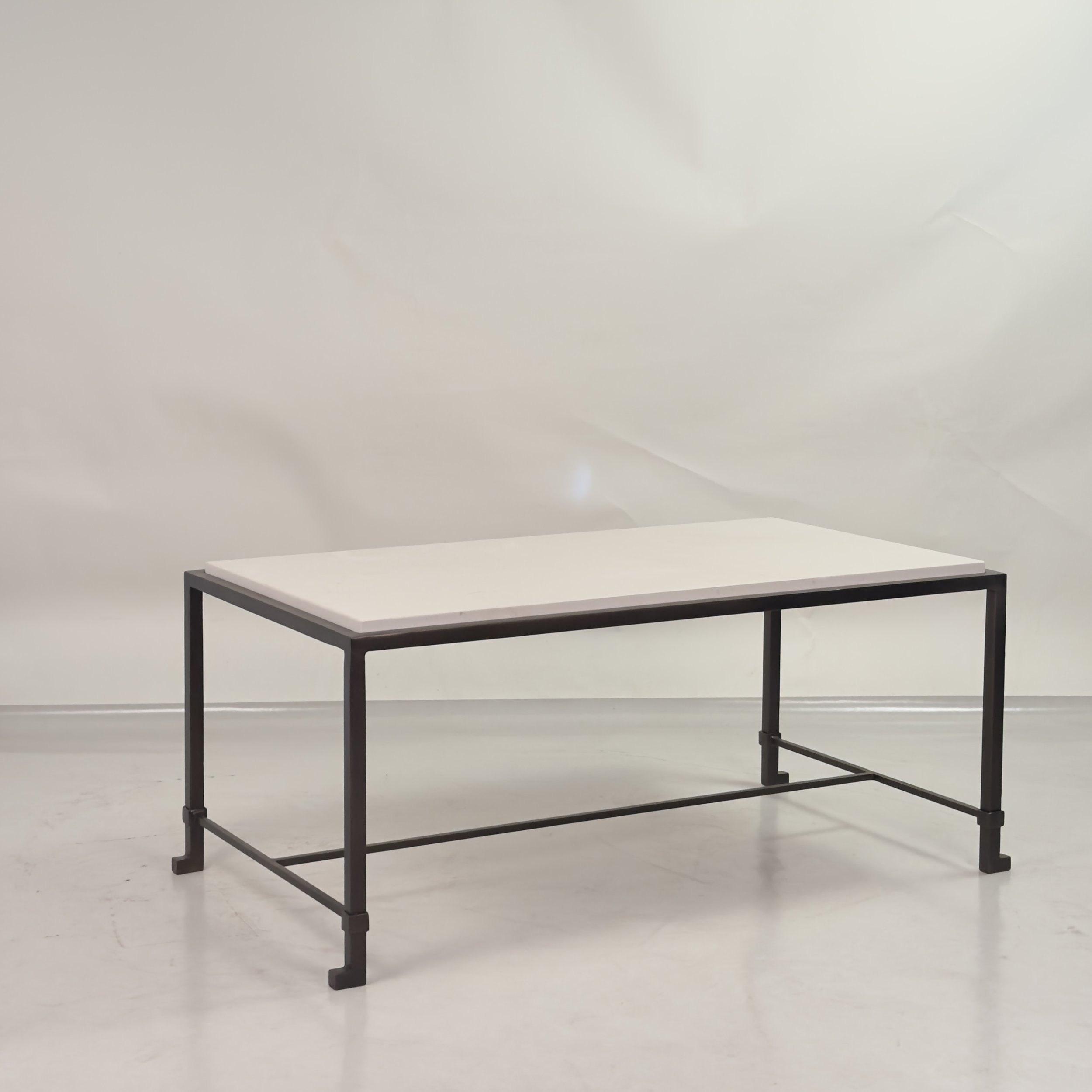 Small Diagramme dark bronze limestone Coffee Table-2.jpg