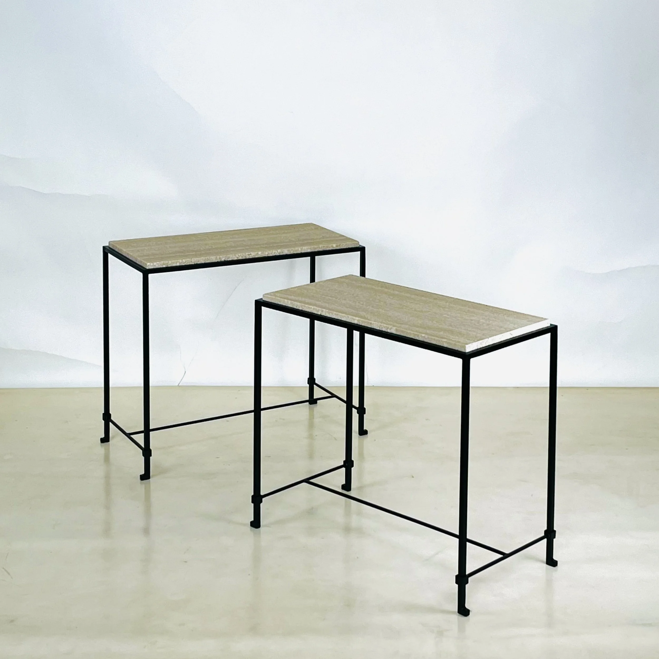 NARROW Diagramme grooved travertine end tables-7.jpg