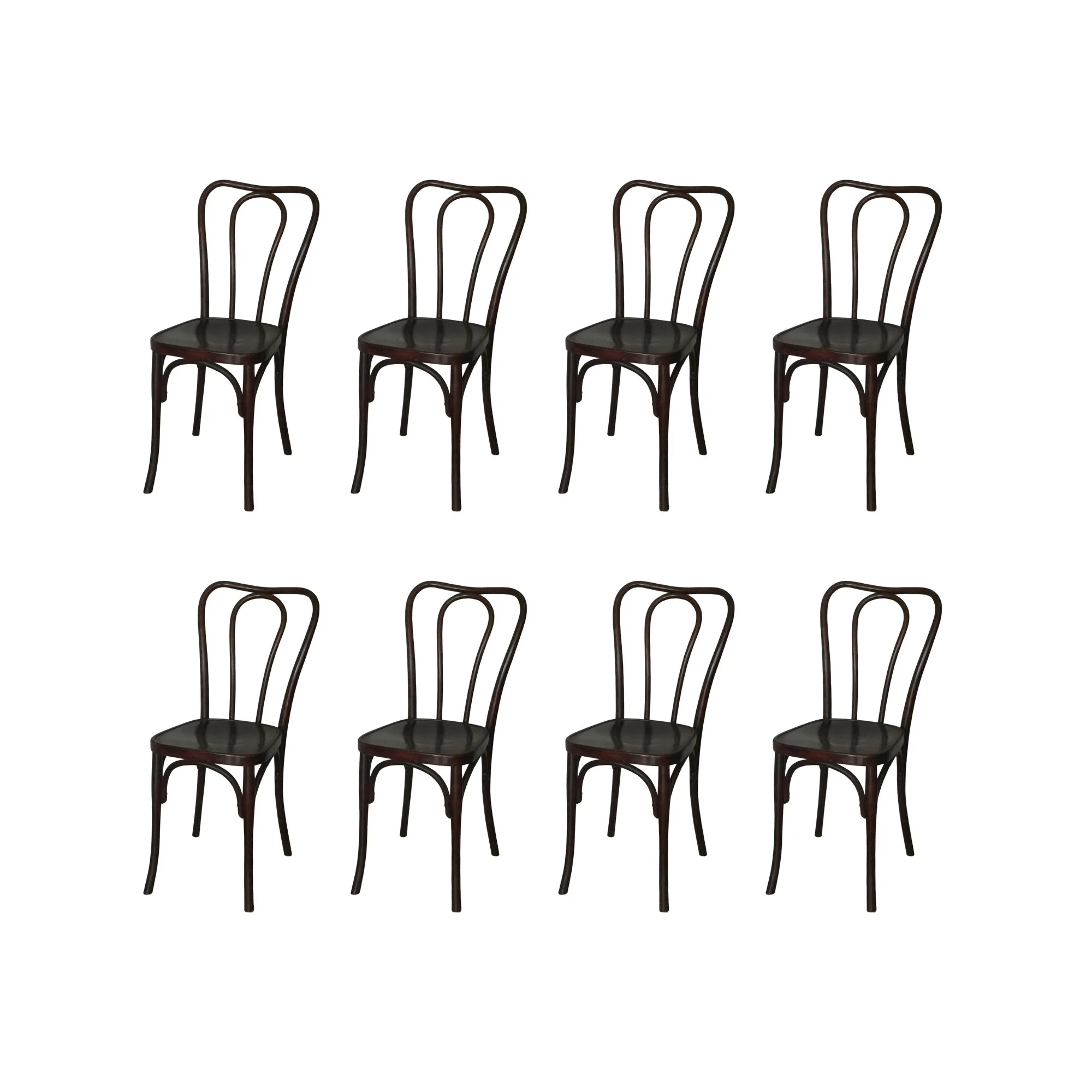 Set of Eight Rare Wojciechów Thonet Chairs