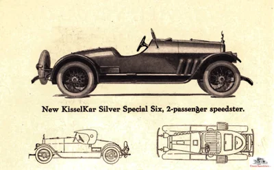 1918 Kissel Silver Special Speedster. Note the external exhaust pipes and the no-door configuration for this prototype. AACA Library