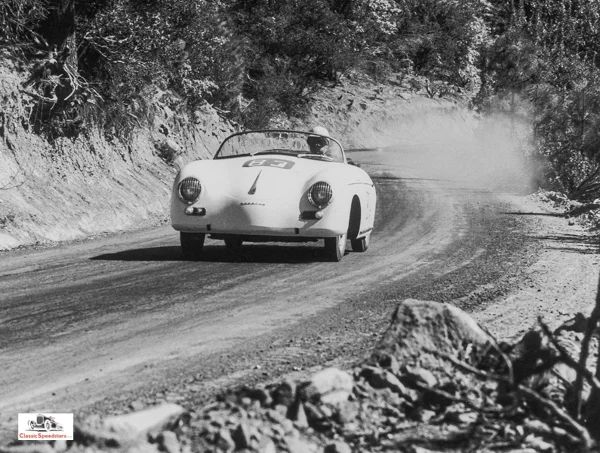 356 Speedster in its element - competition! photo courtesy Porsche Archives