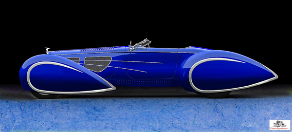 2017 Boattail in Blue. photo courtesy Delahaye USA