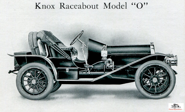 1909 Knox Raceabout. Hands-down a street-track speedster from Springfield, Massachusetts, this beast was a favorite of both Barney Oldfield and Joan Cuneo. Catalog from personal collection