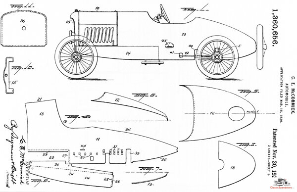 Initial patent of the Mercury body, granted Nov. 30, 1920. image courtesy U.S. Patent Offc