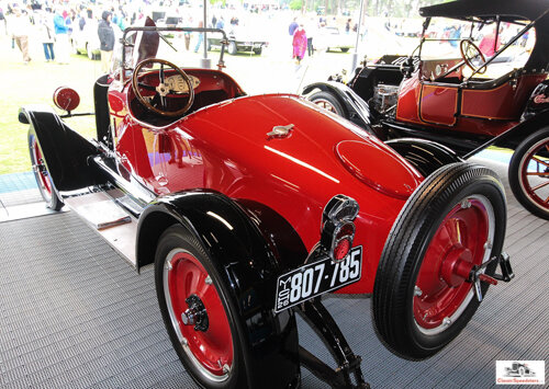 1926 Mercury Sportabout using a Chevrolet chassis. Note the spacers between the fender and the body, accentuating its tapered tail. Disc wheels were a shazam option of the times. photo taken by editor at 2017 Pinehurst Concours